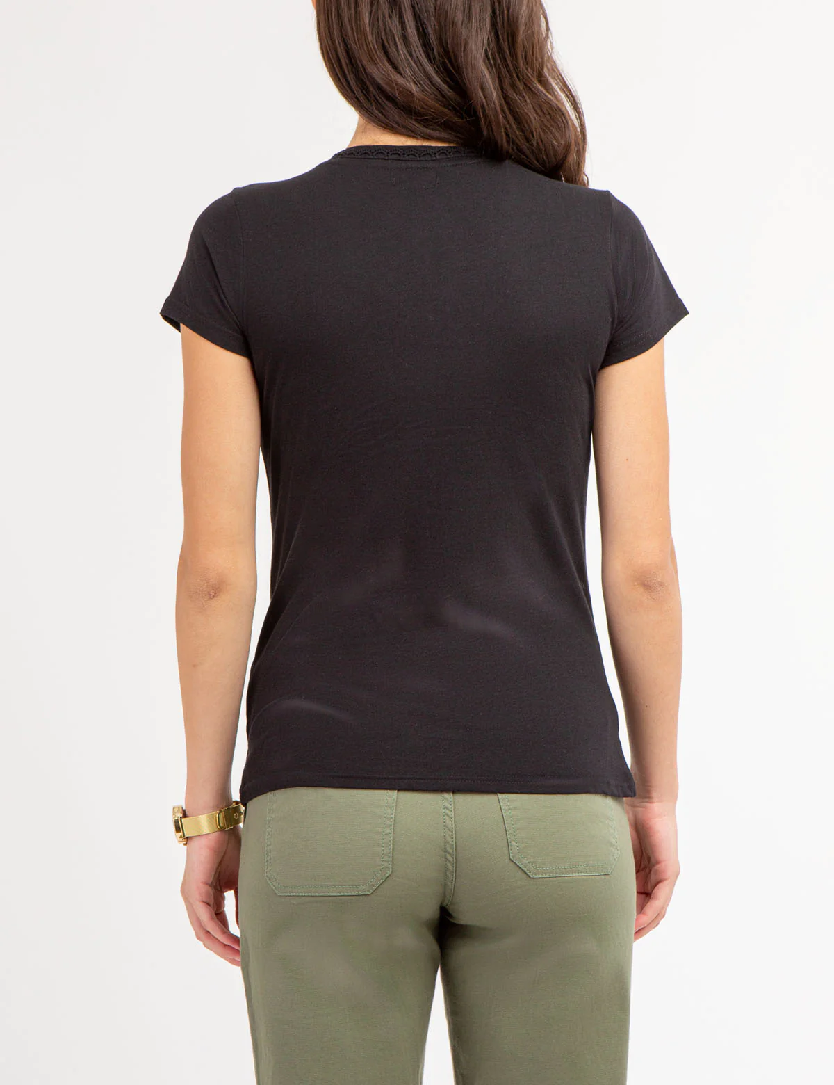 SCALLOP TRIM V-NECK T-SHIRT - Image 9