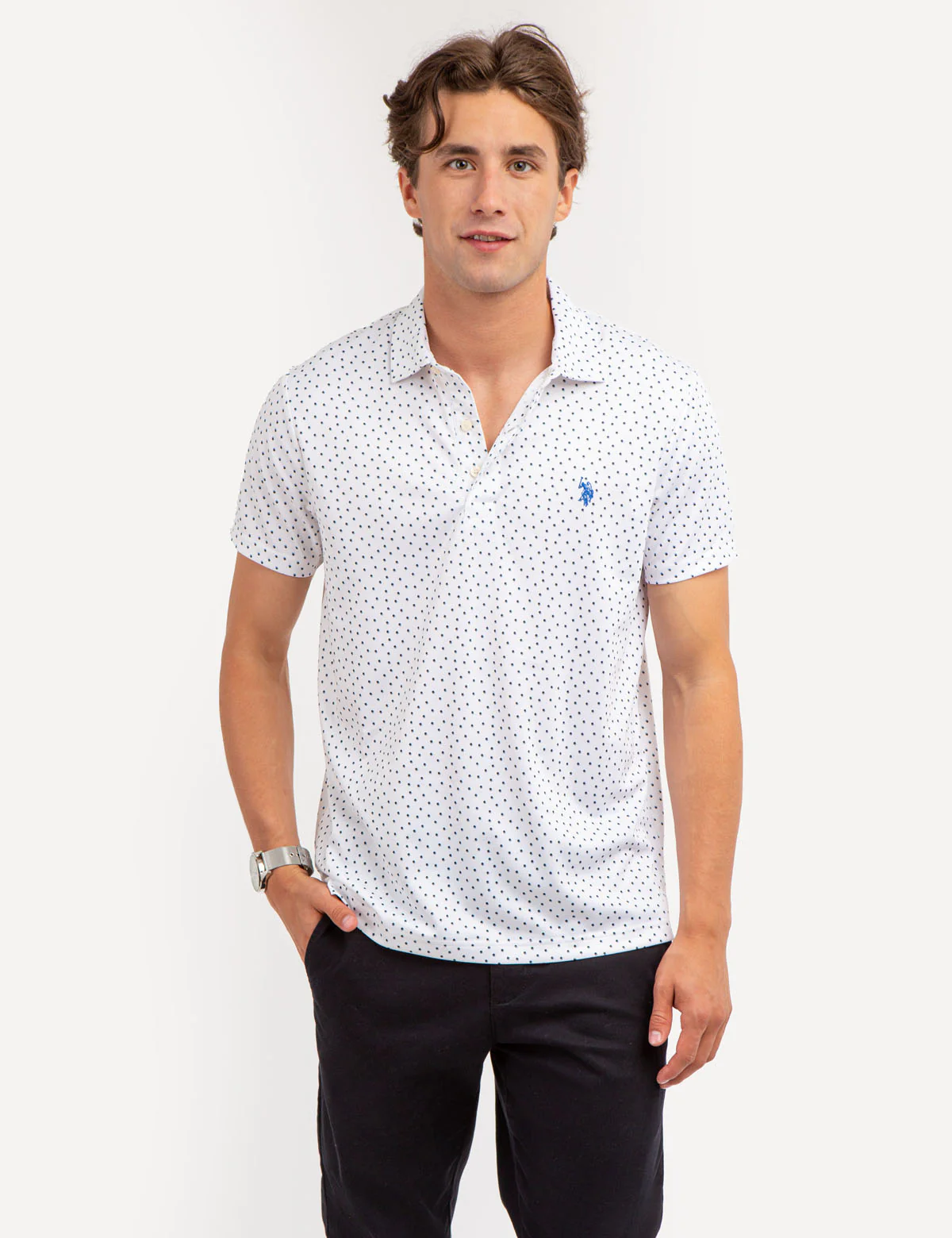 SHADOW DOT PRINT PERFORMANCE POLO SHIRT - Image 10