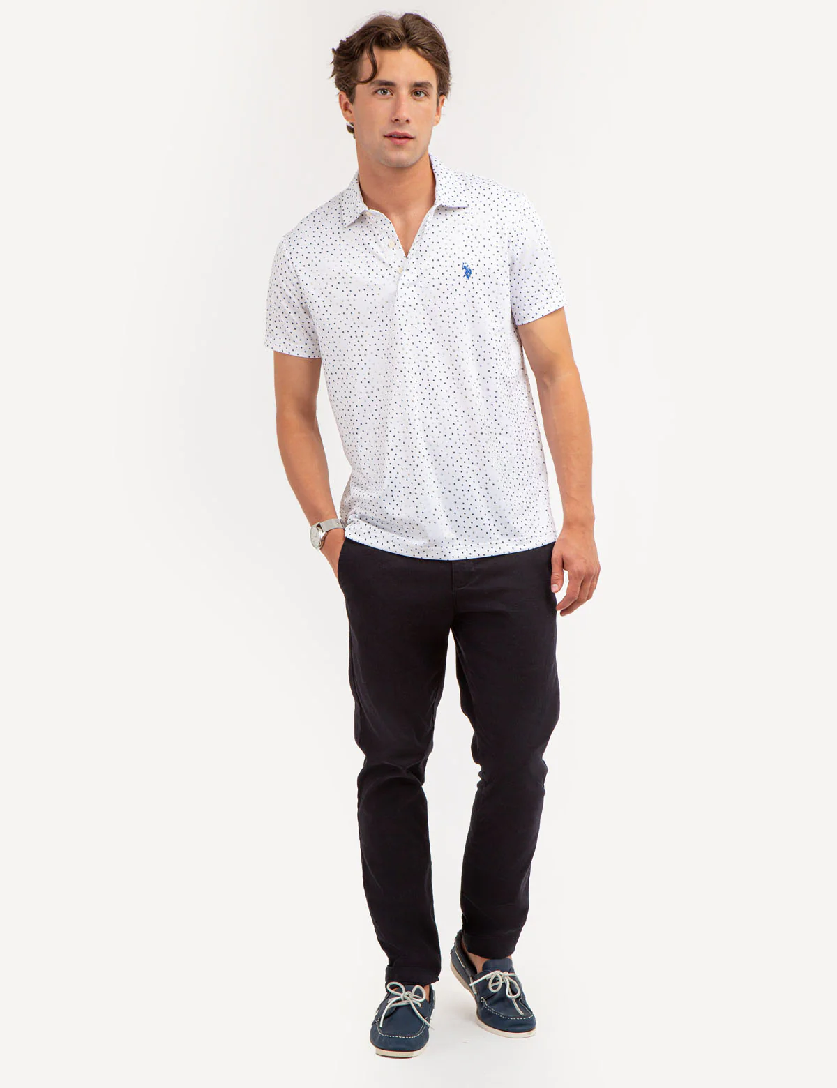SHADOW DOT PRINT PERFORMANCE POLO SHIRT - Image 12