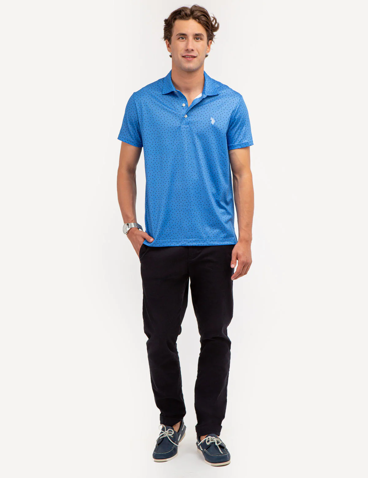 SHADOW DOT PRINT PERFORMANCE POLO SHIRT - Image 2