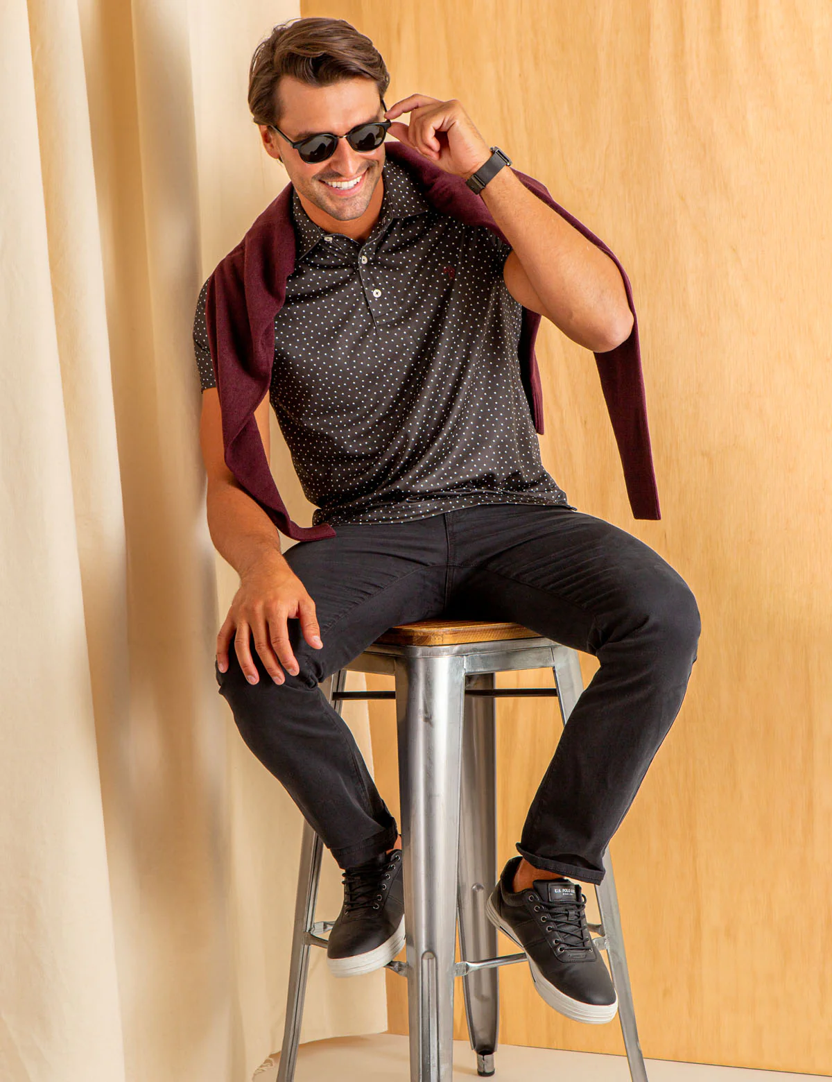 SHADOW DOT PRINT PERFORMANCE POLO SHIRT - Image 6