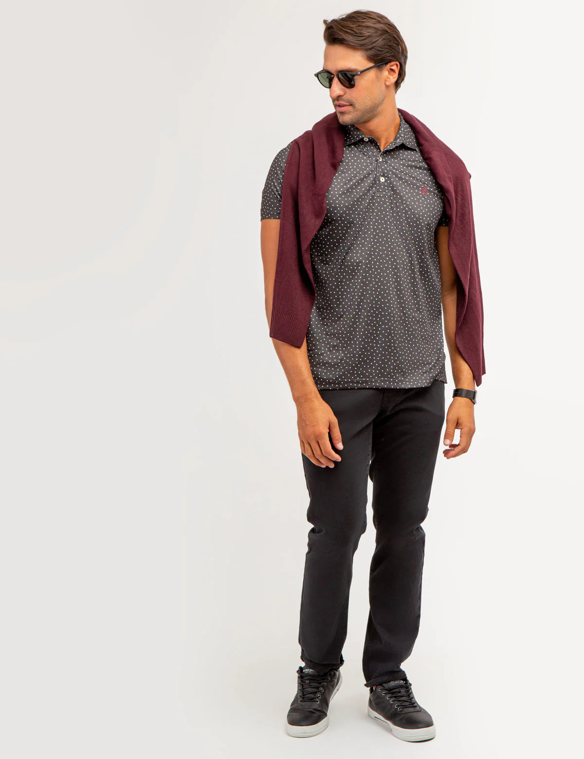 SHADOW DOT PRINT PERFORMANCE POLO SHIRT - Image 7