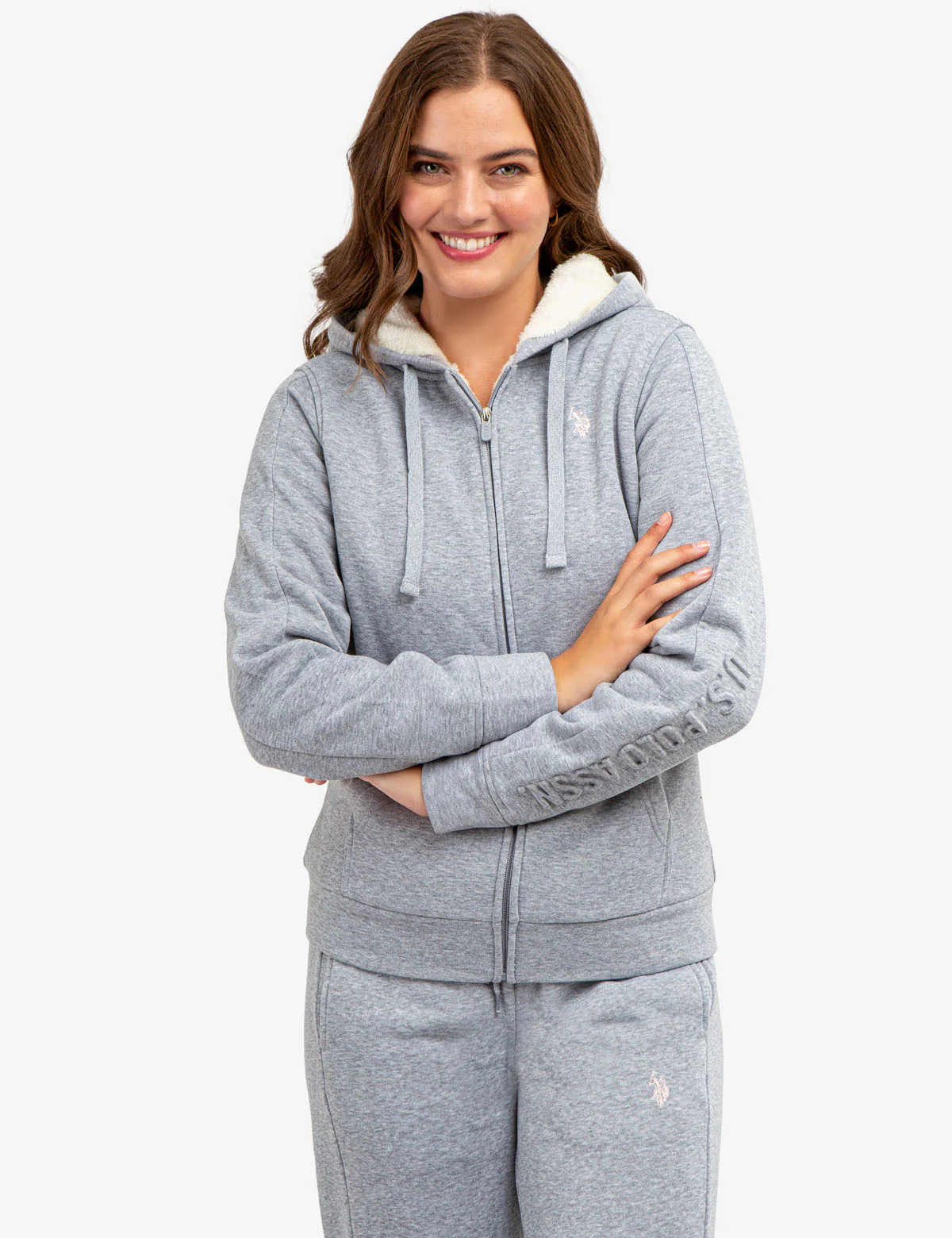 SHERPA LINED EMBOSSED HOODIE