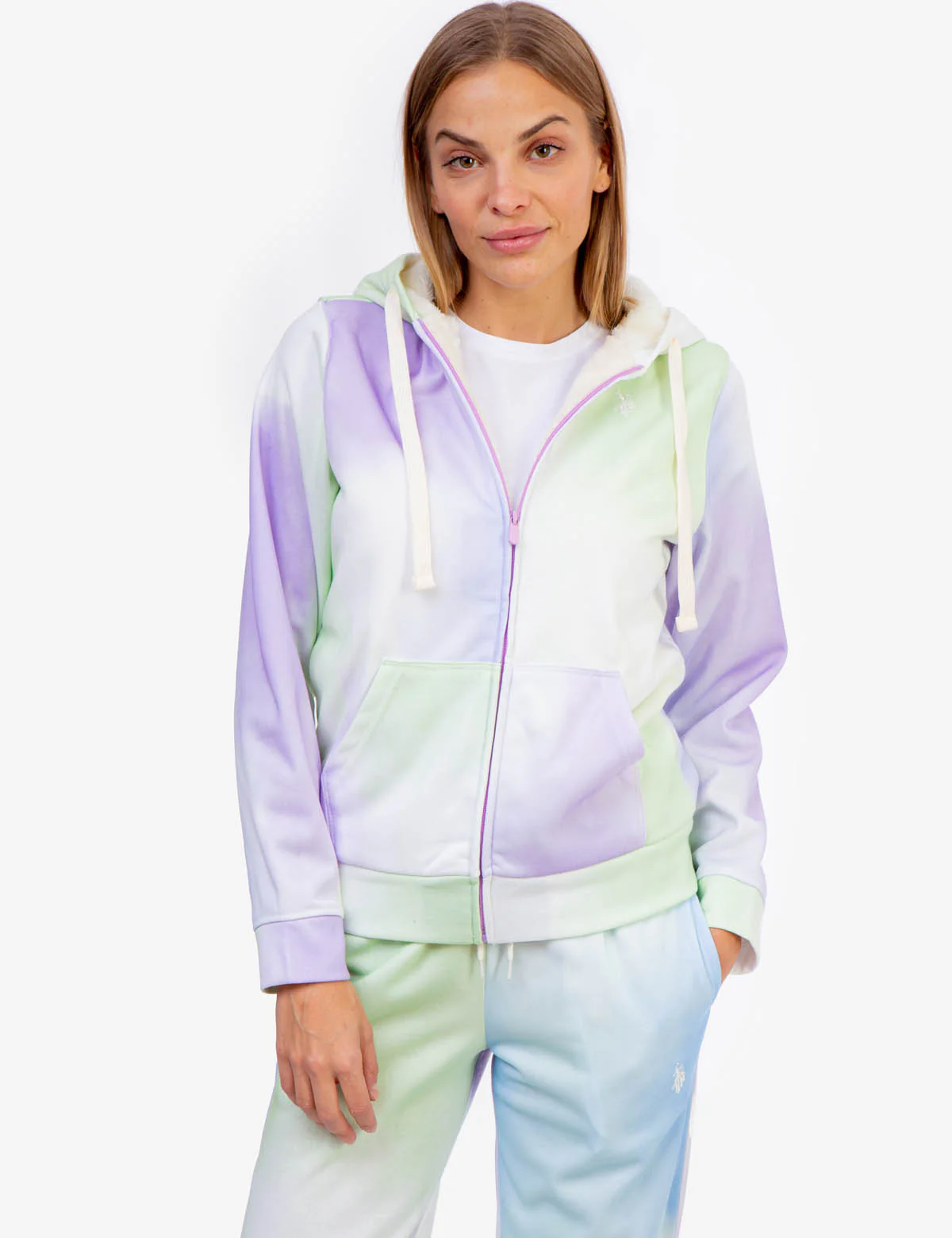 SHERPA LINED TIE DYE ZIP HOODIE - Image 7