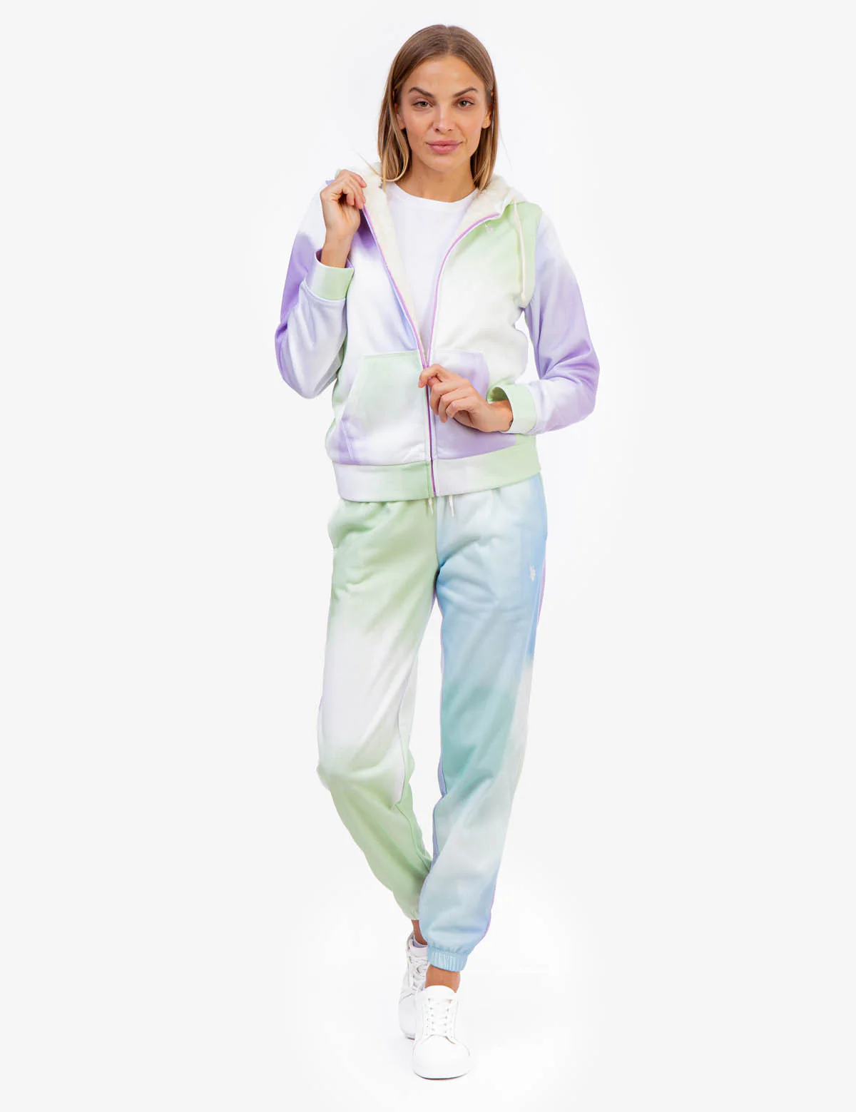 SHERPA LINED TIE DYE ZIP HOODIE - Image 8