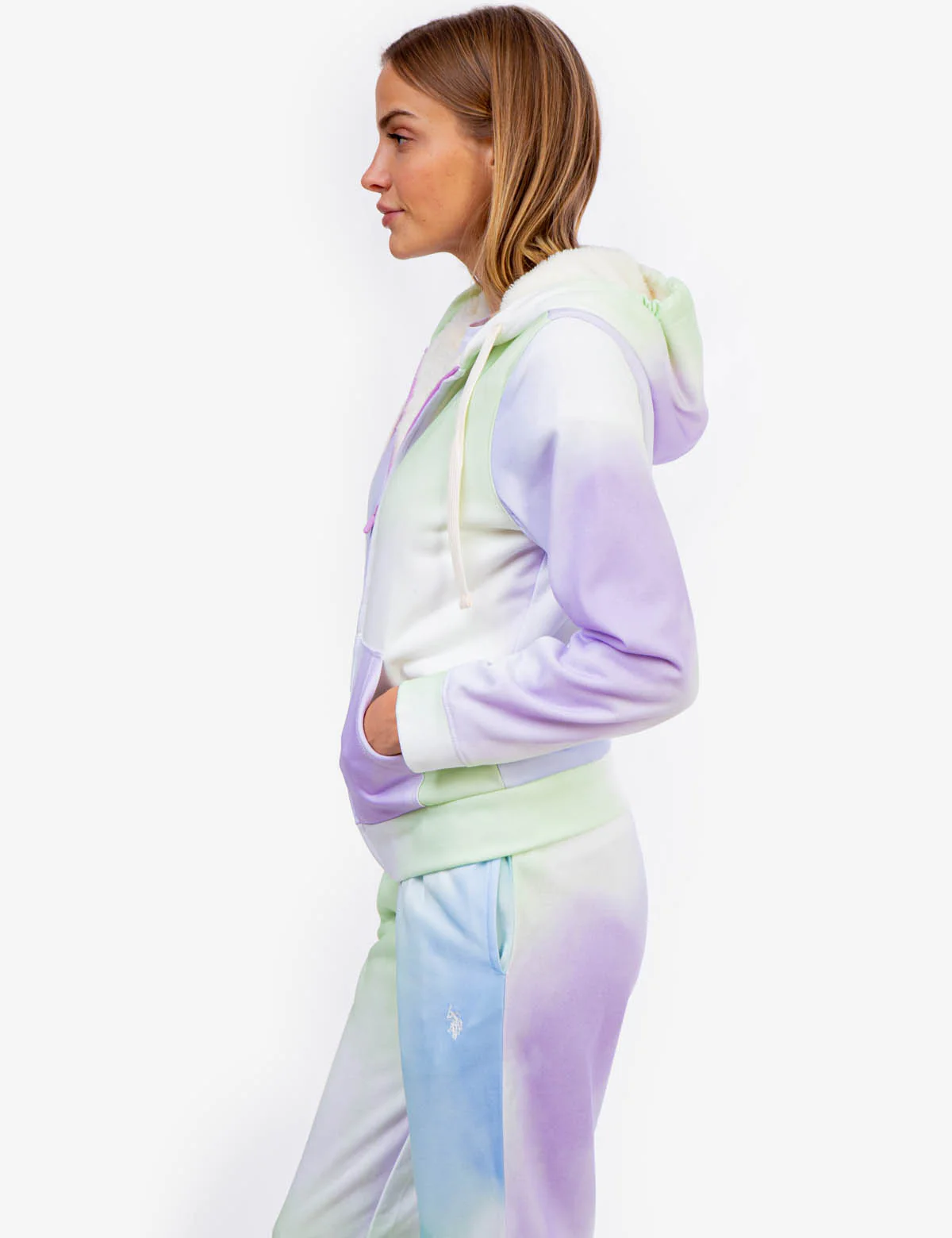 SHERPA LINED TIE DYE ZIP HOODIE - Image 9