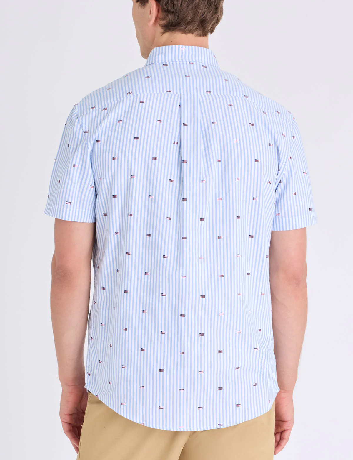 SHORT SLEEVE ALLOVER FLAG PRINT OXFORD SHIRT - Image 5