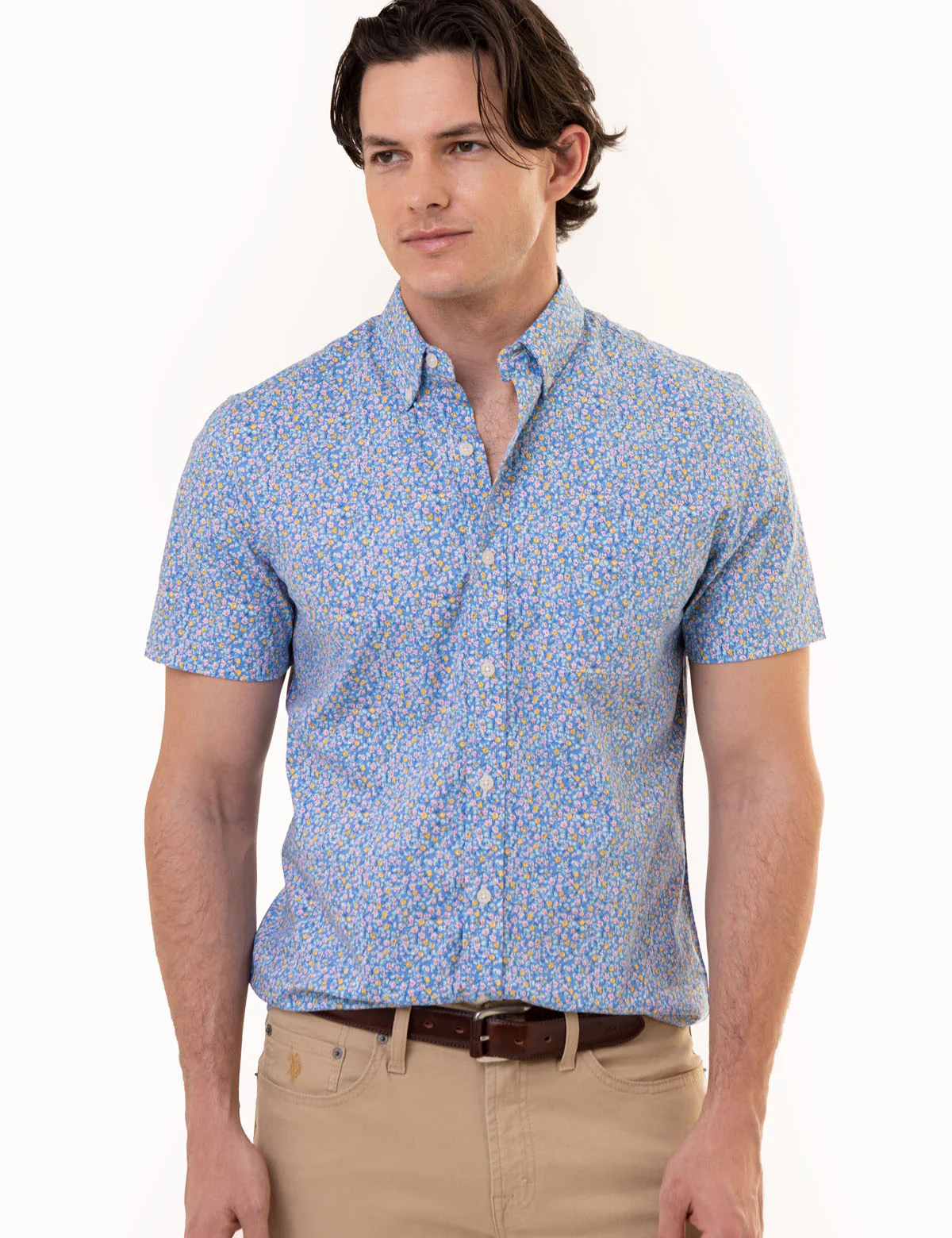 SHORT SLEEVE FLORAL PRINT SHIRT WITH POCKET