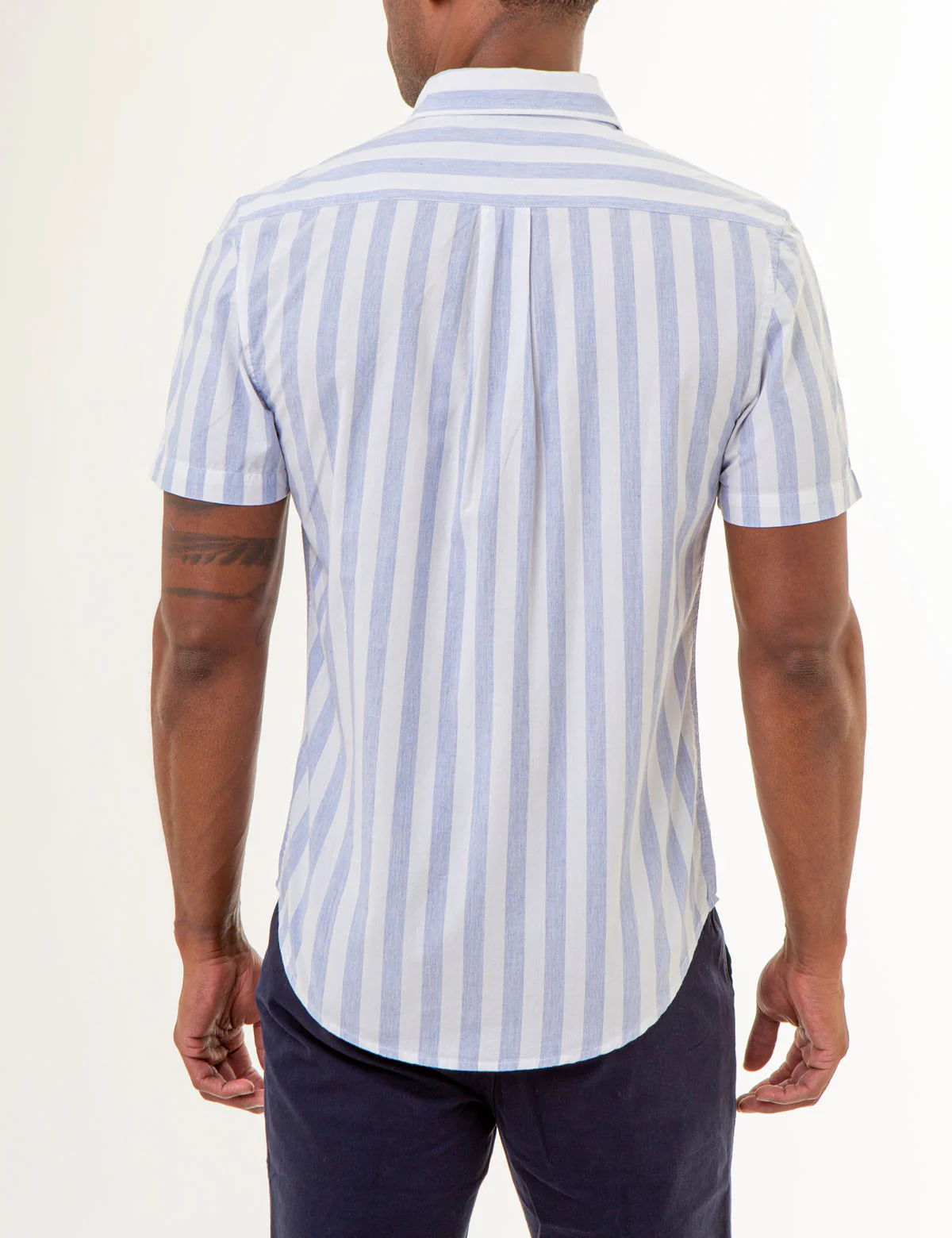 SHORT SLEEVE HEATHER POPLIN STRIPED SHIRT - Image 5