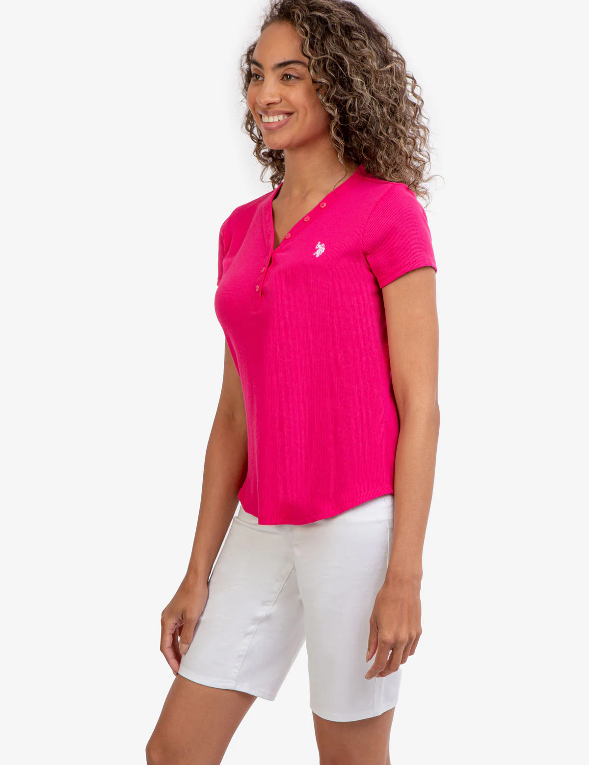 SHORT SLEEVE HEATHERED RIB HENLEY - Image 17