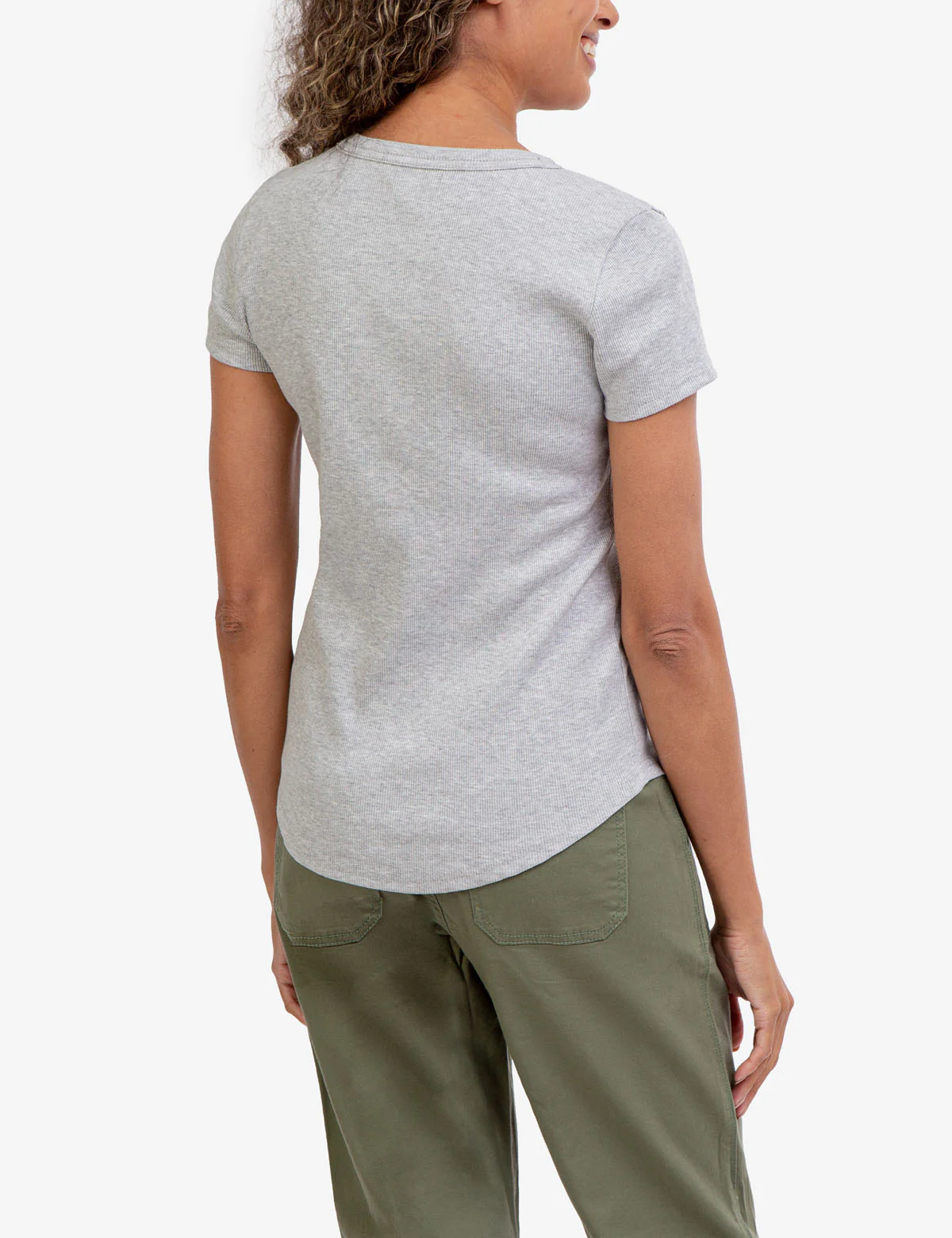 SHORT SLEEVE HEATHERED RIB HENLEY - Image 5