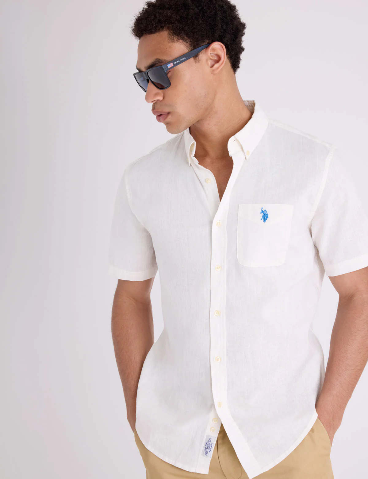 SHORT SLEEVE LINEN BLEND POCKET SHIRT - Image 2