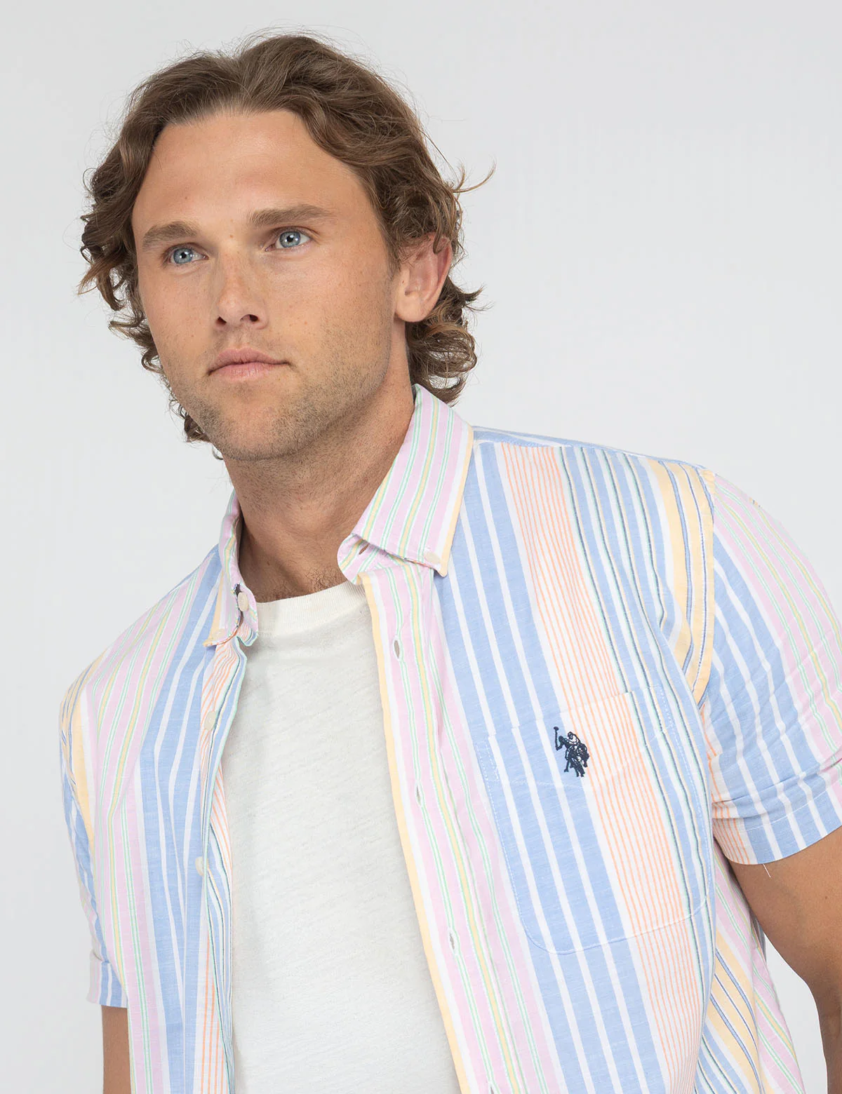 SHORT SLEEVE MULTI VERTICAL STRIPE SHIRT - Image 2