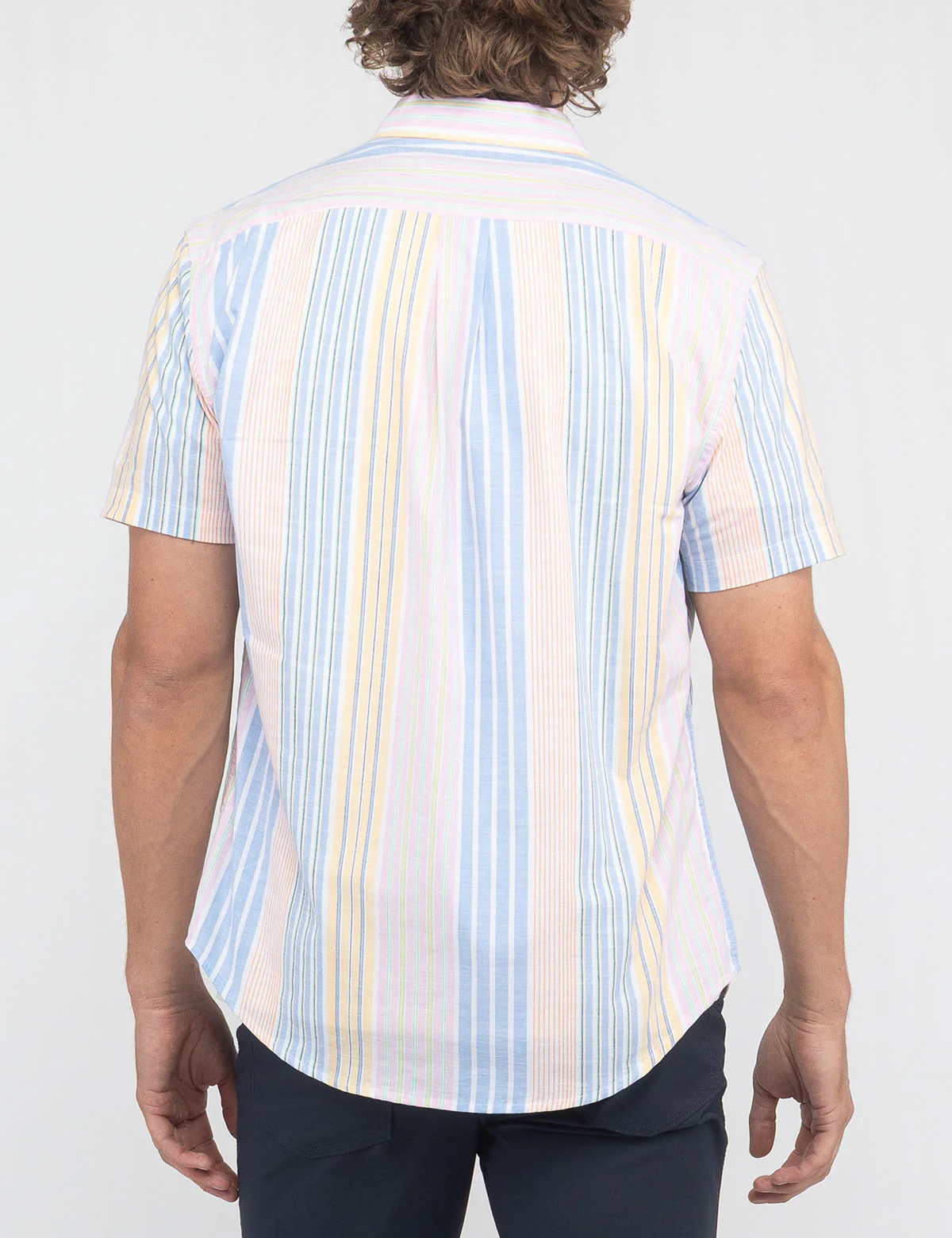 SHORT SLEEVE MULTI VERTICAL STRIPE SHIRT - Image 3
