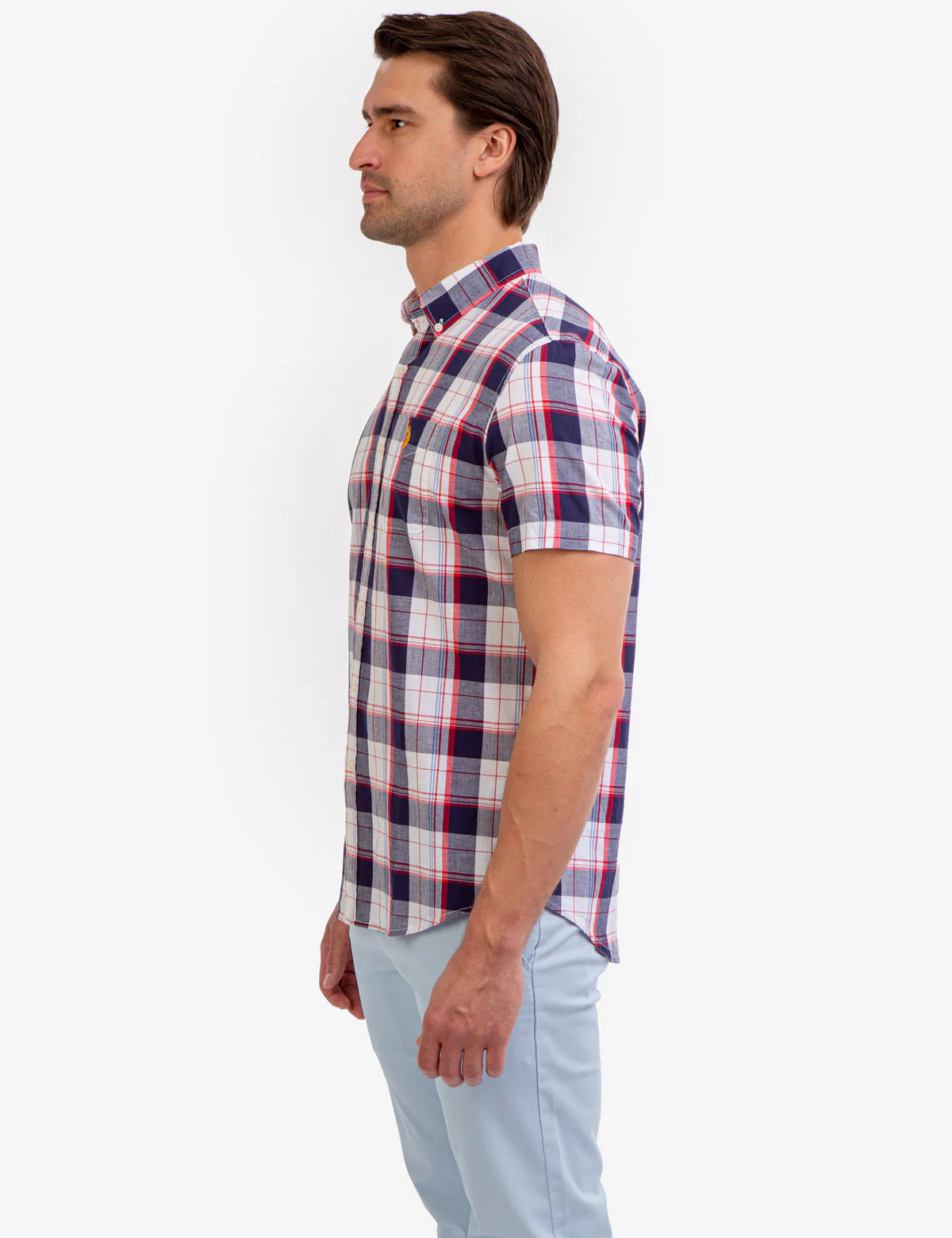 SHORT SLEEVE PLAID MADRAS SHIRT - Image 3