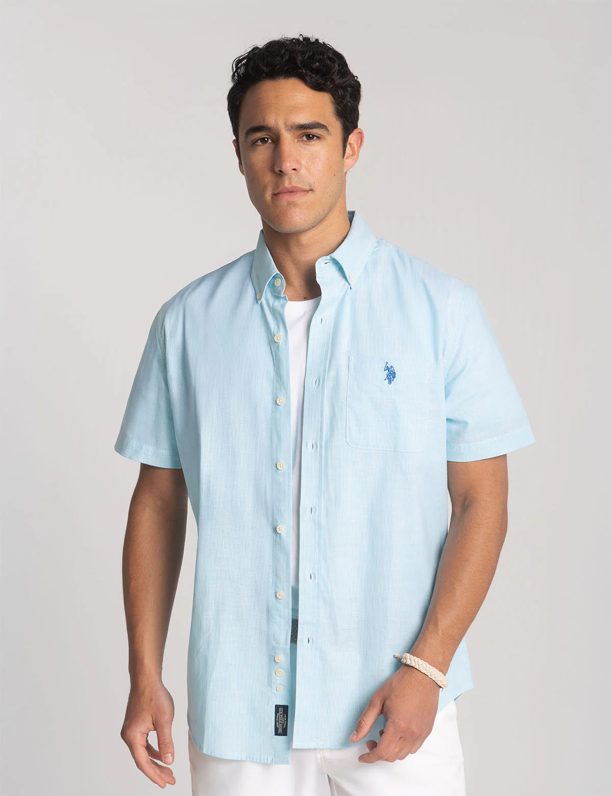 SHORT SLEEVE SLUB POPLIN SHIRT WITH POCKET - Image 2