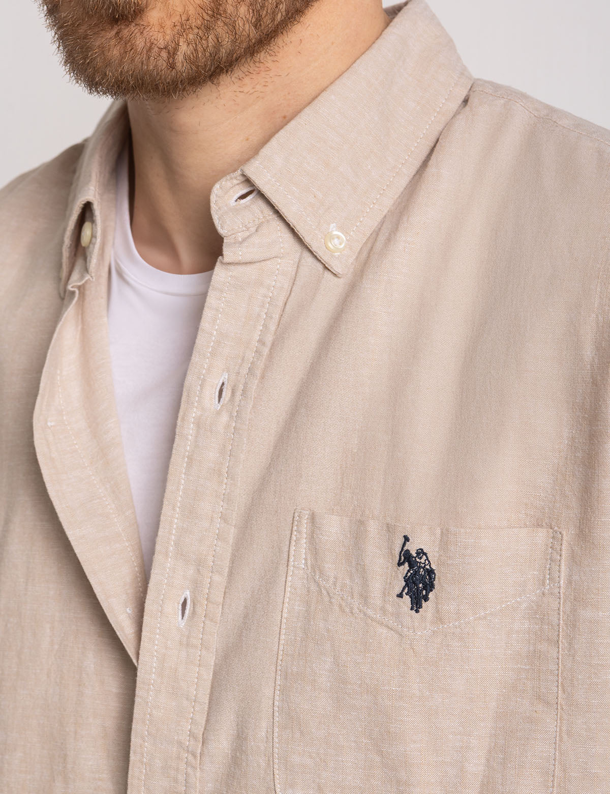 SHORT SLEEVE SOFT LINEN BLEND SHIRT - Image 13