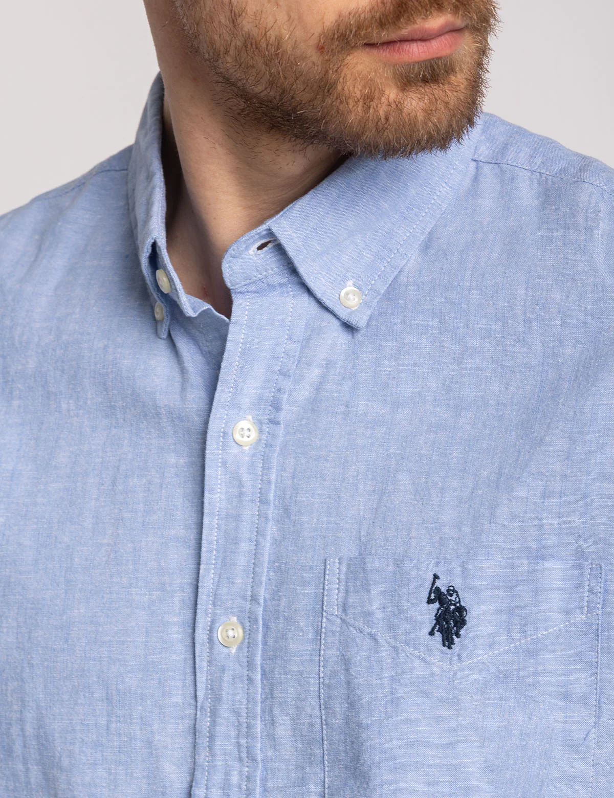 SHORT SLEEVE SOFT LINEN BLEND SHIRT - Image 3