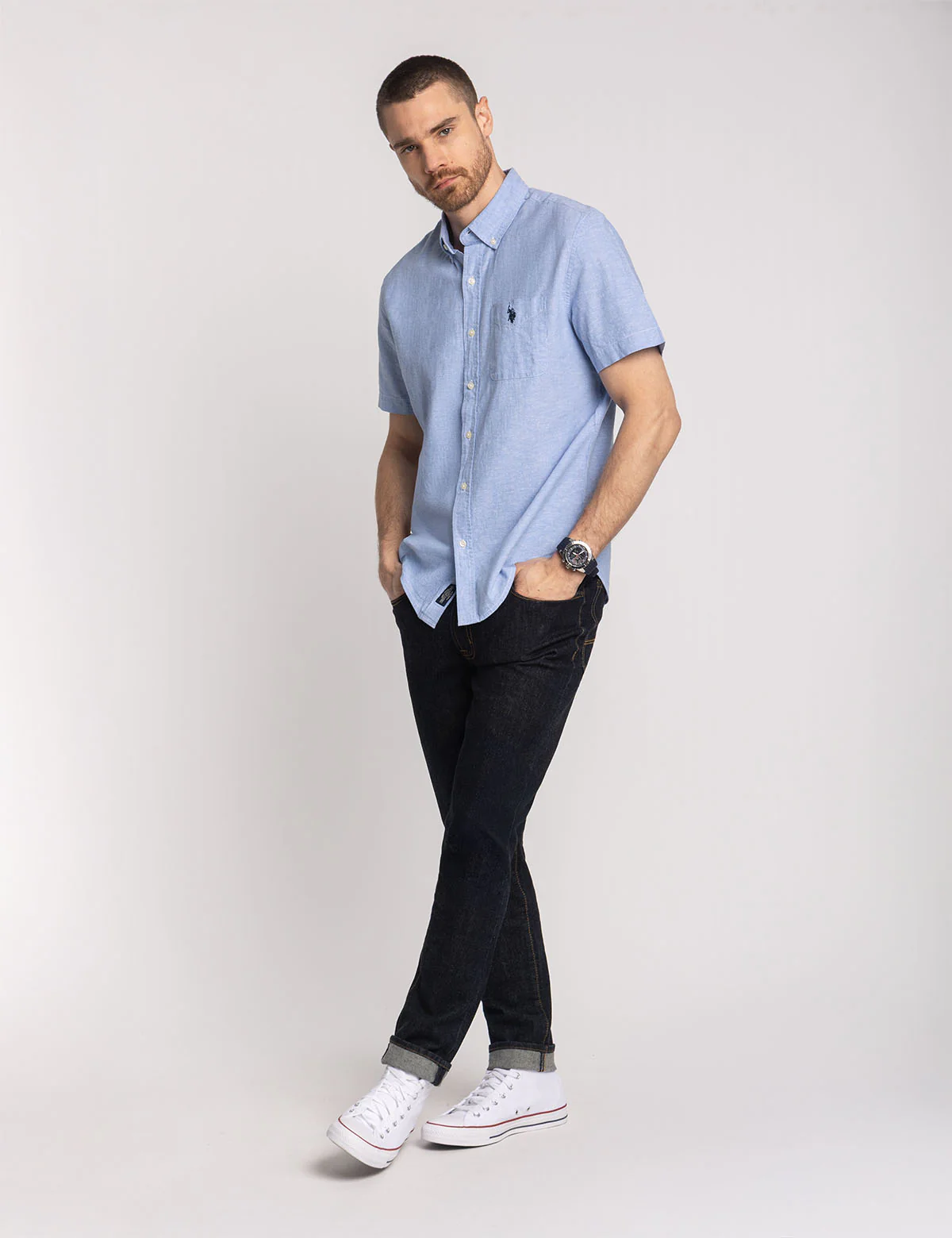 SHORT SLEEVE SOFT LINEN BLEND SHIRT - Image 5