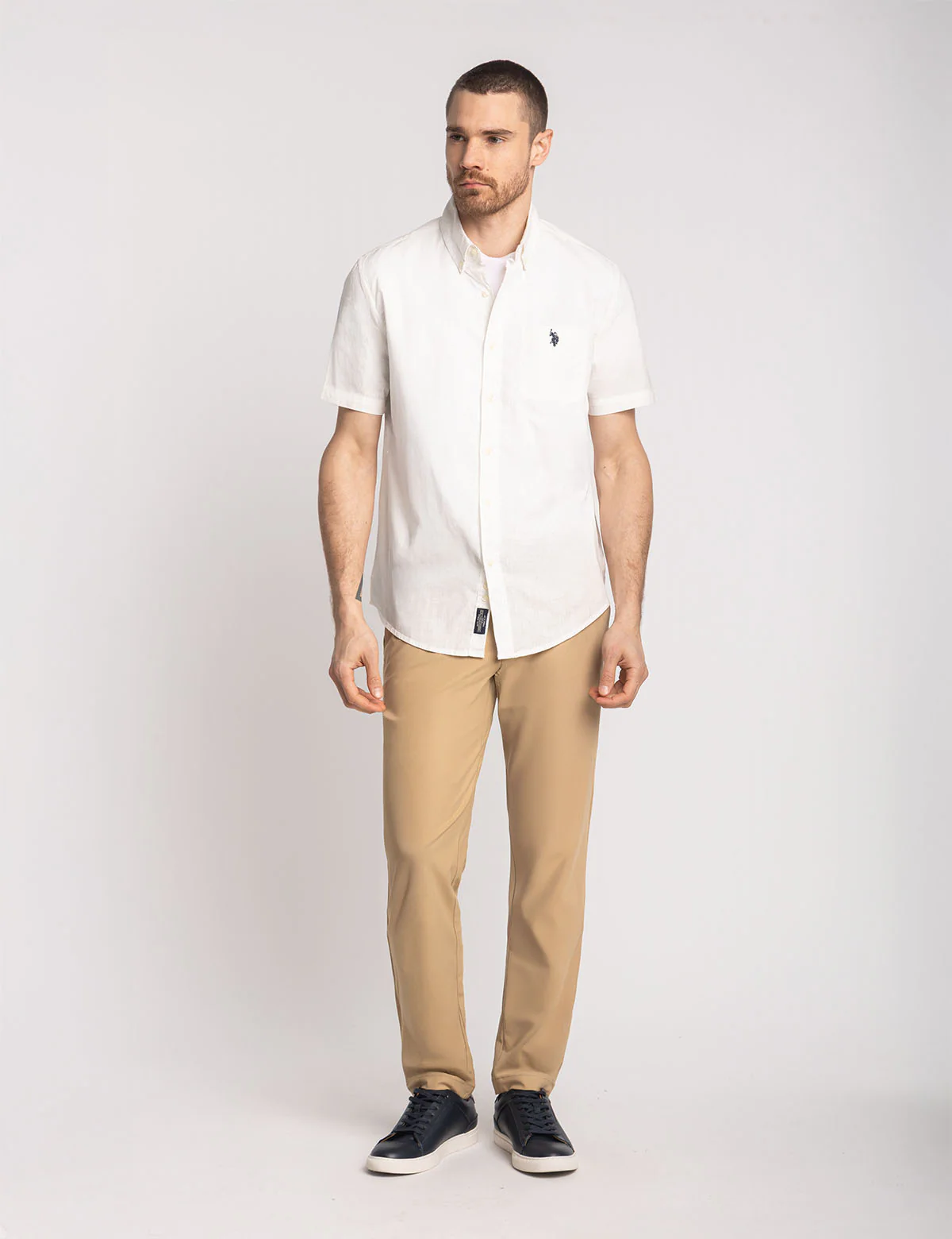 SHORT SLEEVE SOFT LINEN BLEND SHIRT - Image 8