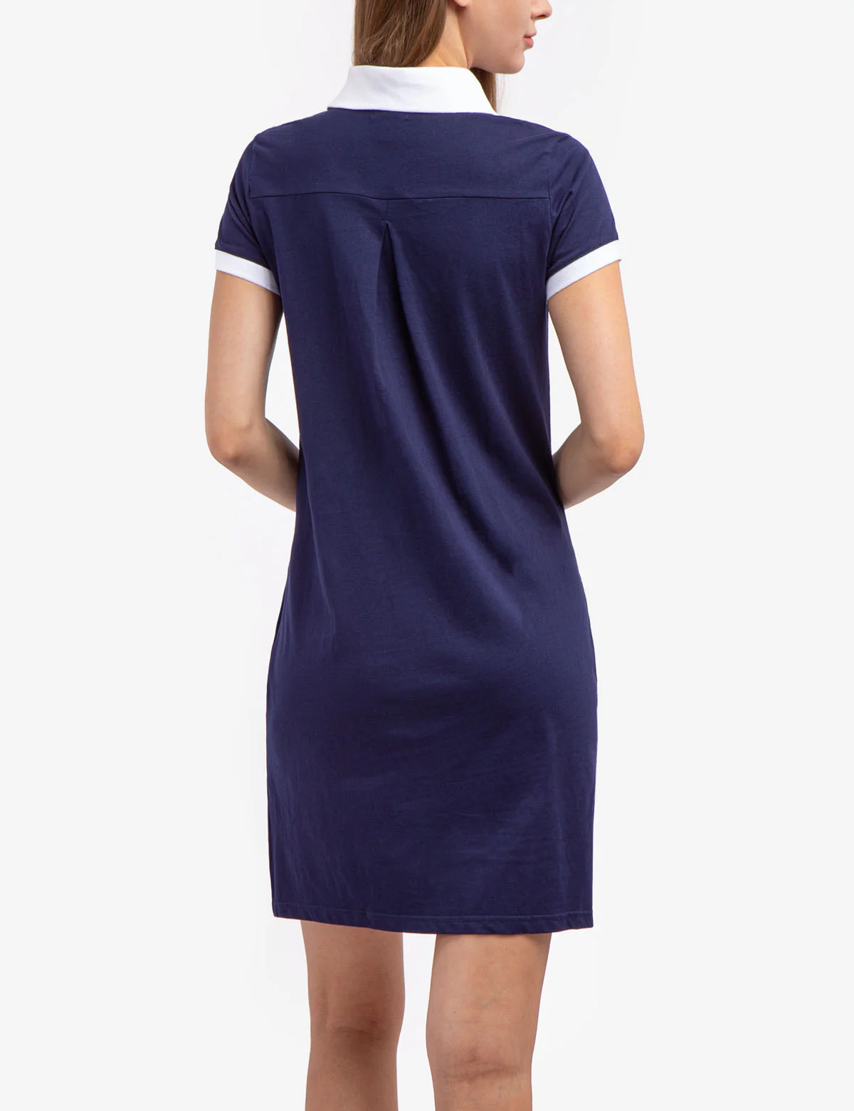 SHORT SLEEVE SPLIT NECK SWING DRESS - Image 4