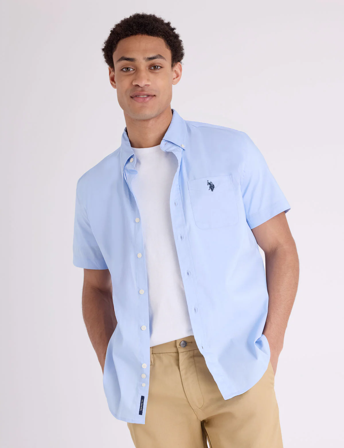 SHORT SLEEVE STRETCH POPLIN SHIRT - Image 6
