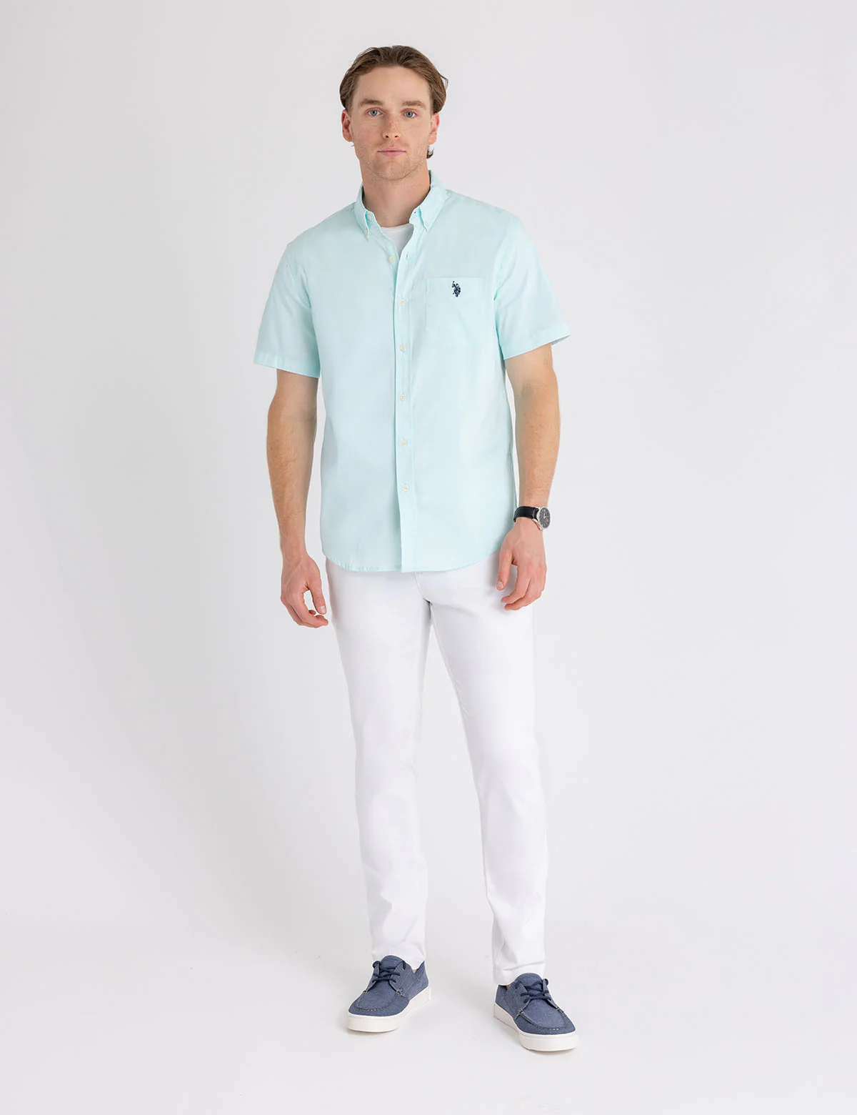 SHORT SLEEVE STRETCH POPLIN SHIRT - Image 3