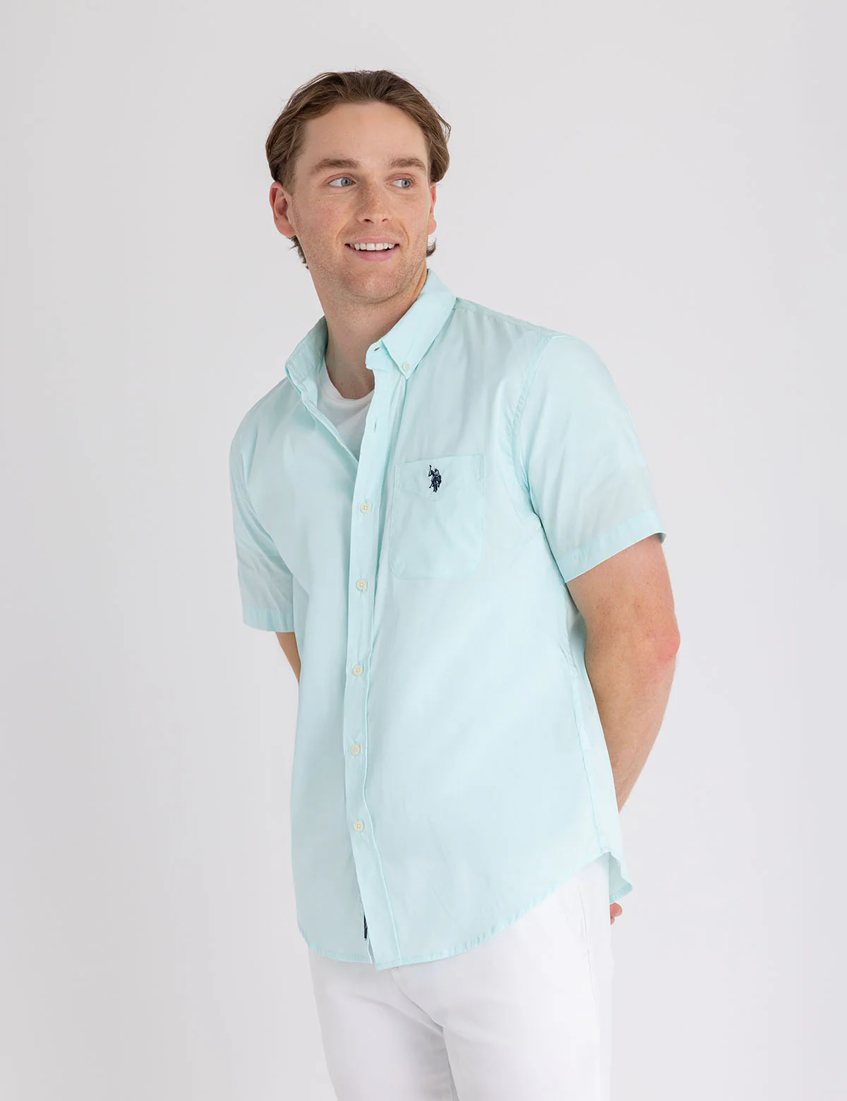 SHORT SLEEVE STRETCH POPLIN SHIRT - Image 4