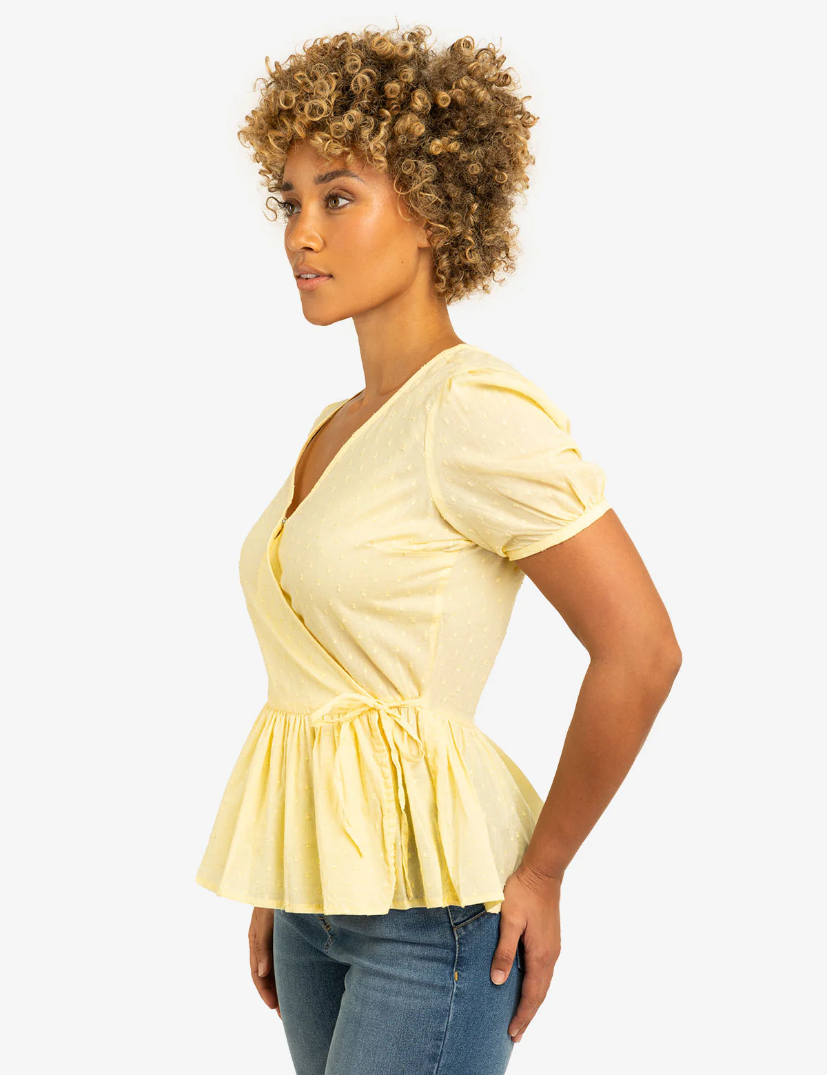 SHORT SLEEVE SURPLICE TOP - Image 11