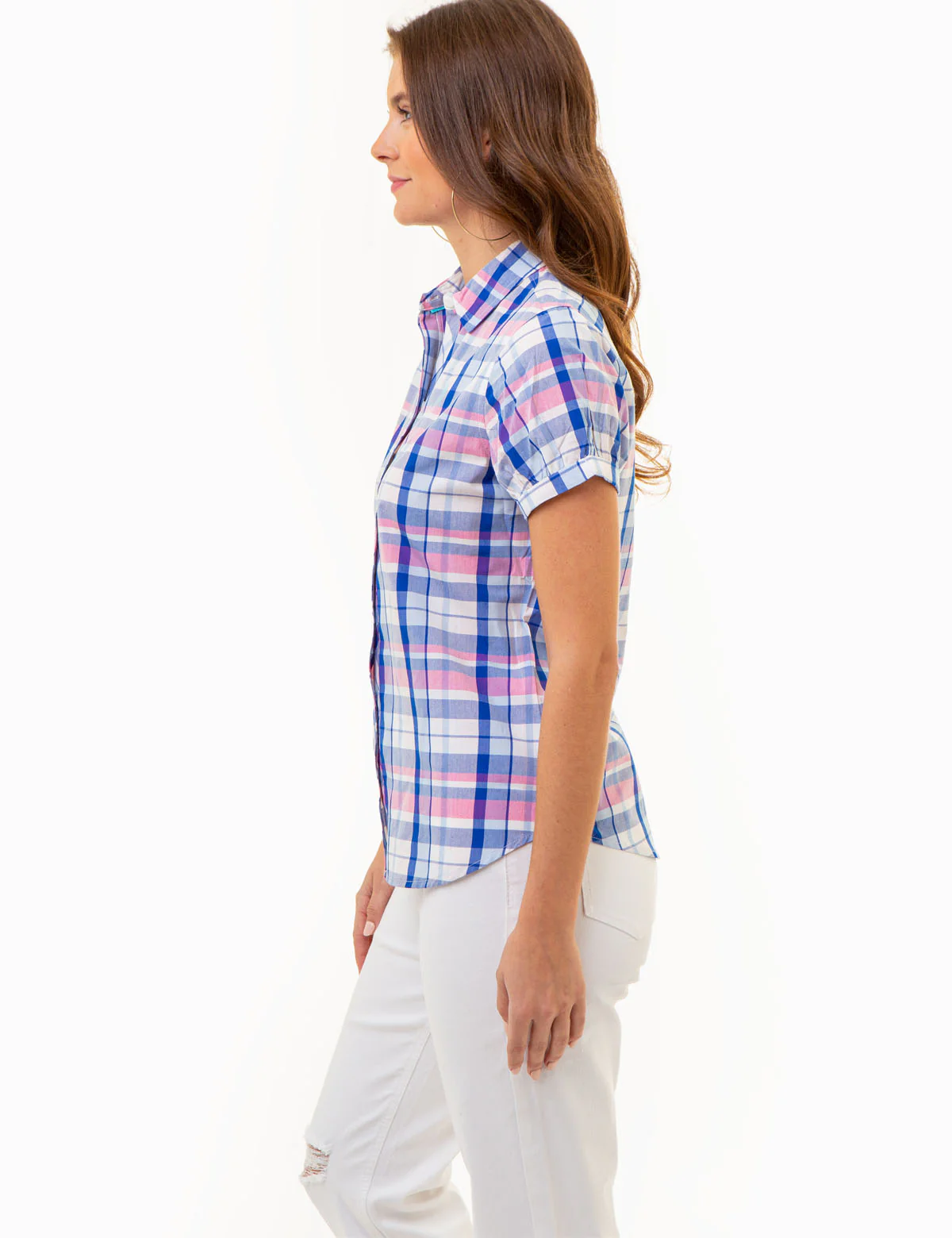 SHORT SLEEVE TWIST CUFF MADRAS SHIRT - Image 3