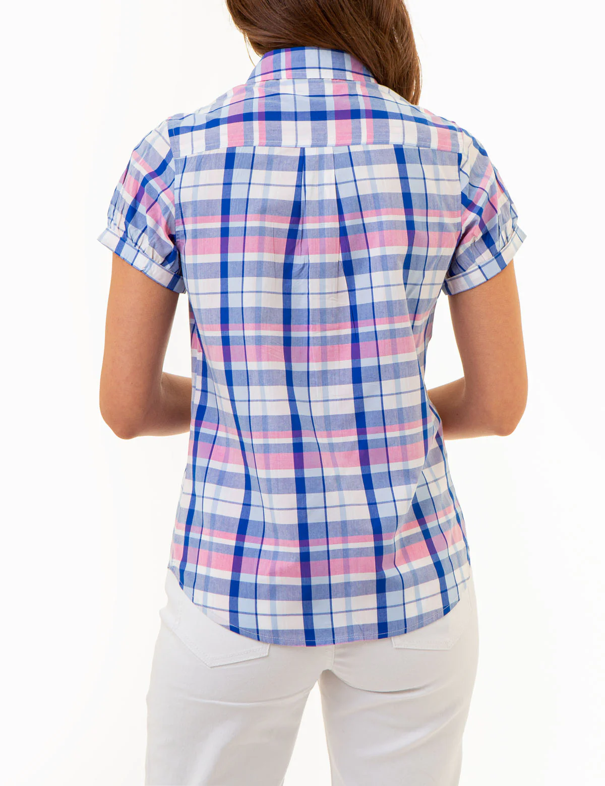 SHORT SLEEVE TWIST CUFF MADRAS SHIRT - Image 4