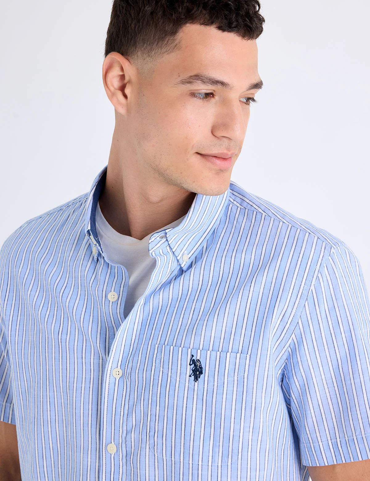 SHORT SLEEVE VERTICAL STRIPE SLUB POPLIN SHIRT - Image 2