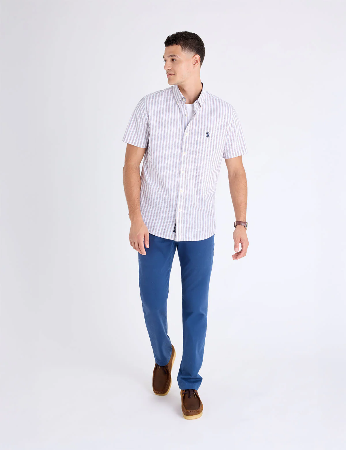 SHORT SLEEVE VERTICAL STRIPE SLUB POPLIN SHIRT - Image 3