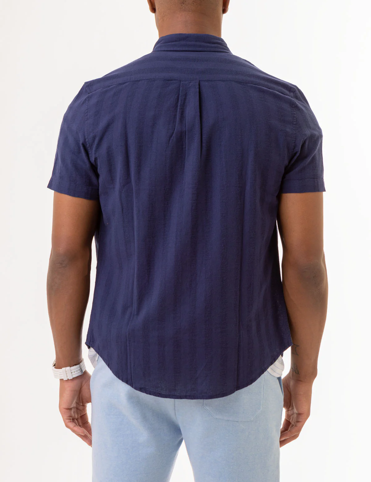 SHORT SLEEVE YARN DYE DOBBY WOVEN SHIRT - Image 4