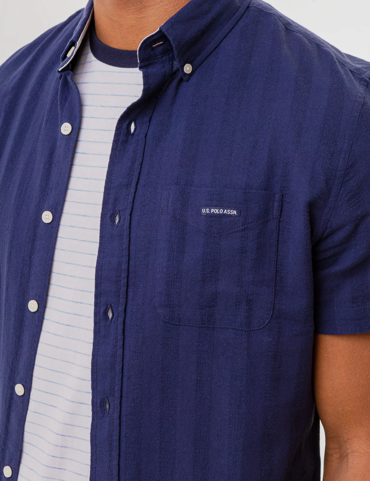 SHORT SLEEVE YARN DYE DOBBY WOVEN SHIRT - Image 5