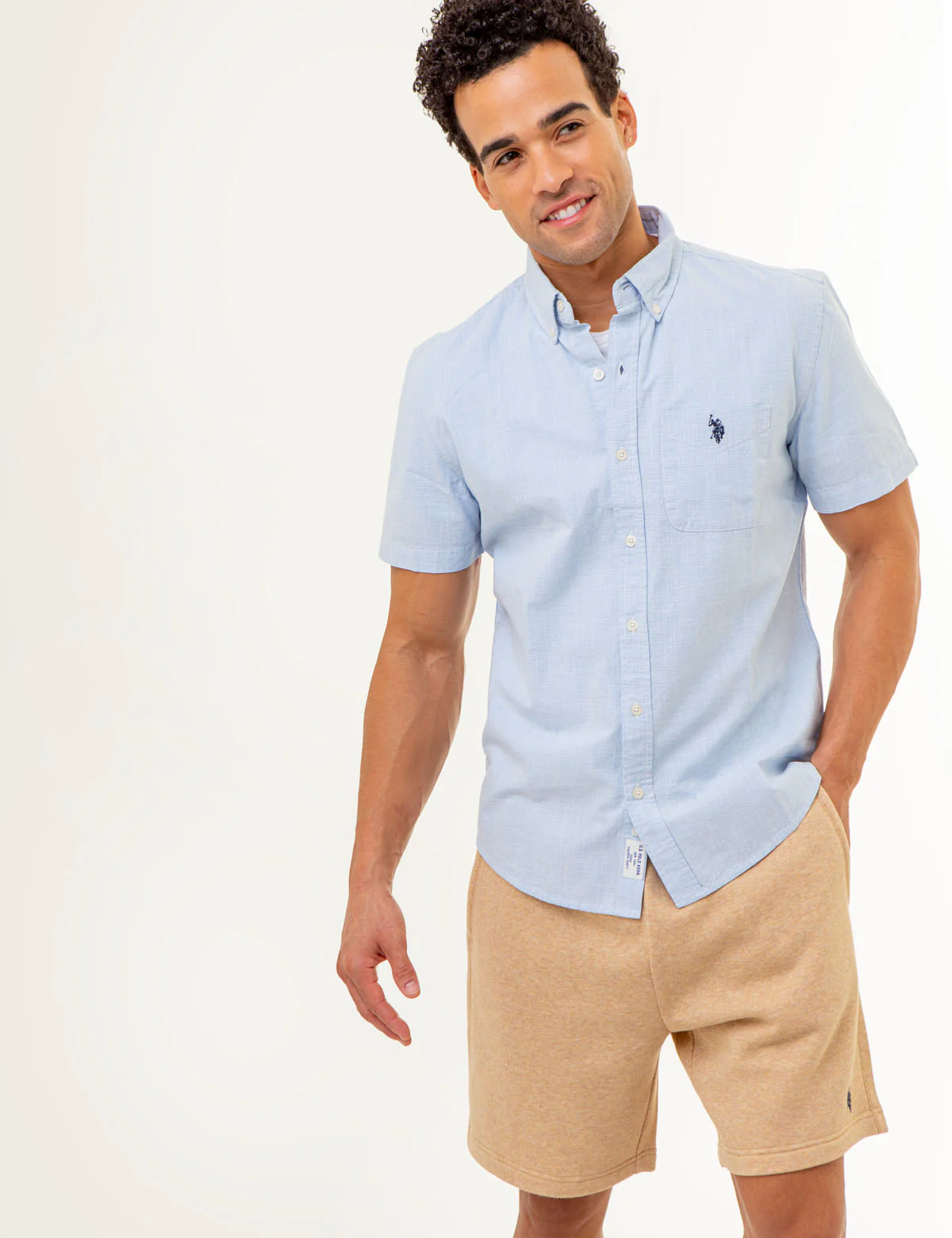 SHORT SLEEVE YARN DYE HOUNDSTOOTH WOVEN SHIRT - Image 10
