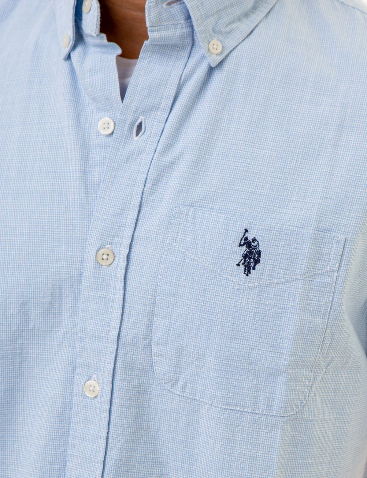 SHORT SLEEVE YARN DYE HOUNDSTOOTH WOVEN SHIRT - Image 12