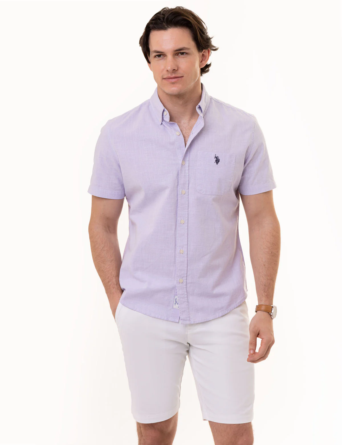 SHORT SLEEVE YARN DYE HOUNDSTOOTH WOVEN SHIRT - Image 14