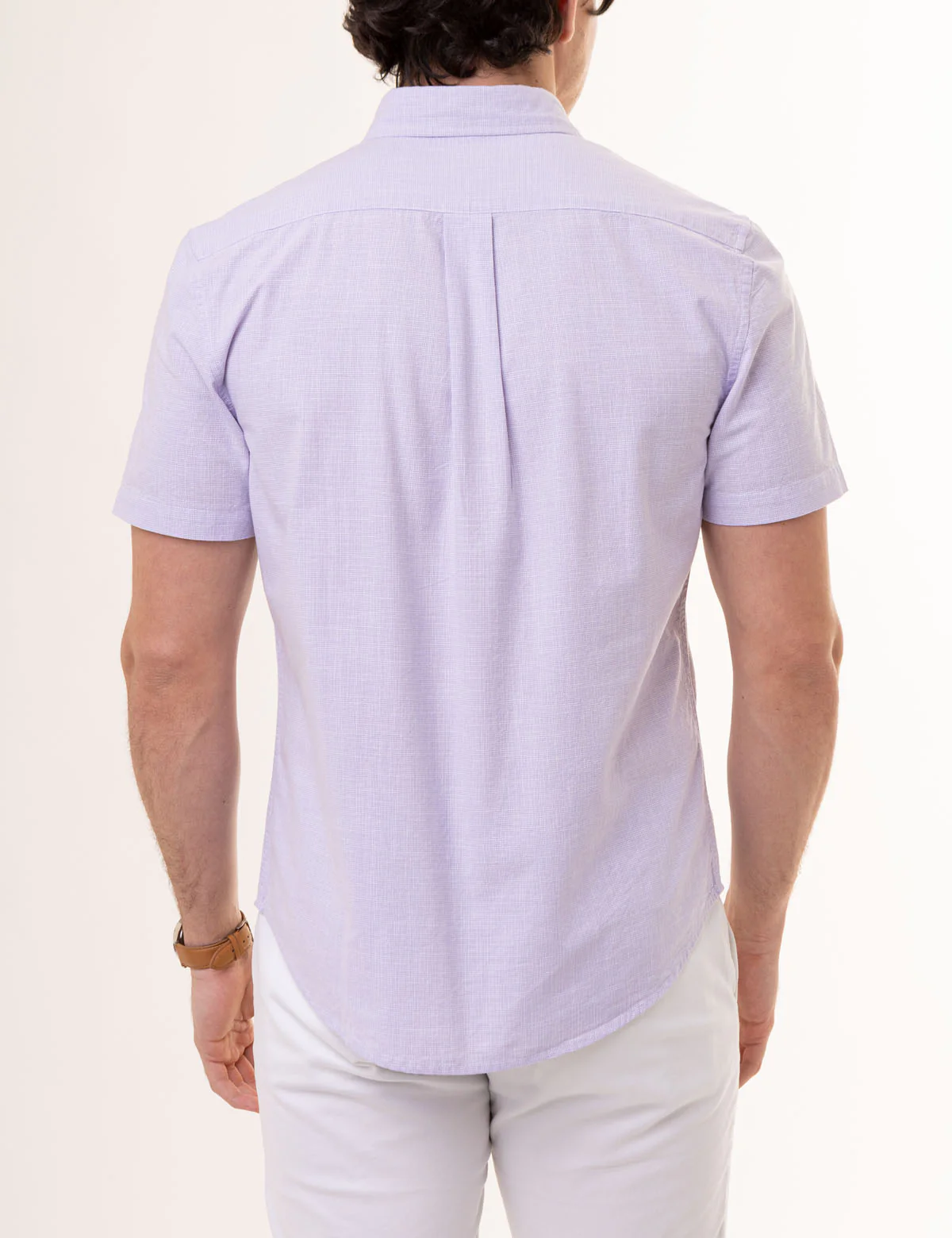 SHORT SLEEVE YARN DYE HOUNDSTOOTH WOVEN SHIRT - Image 16