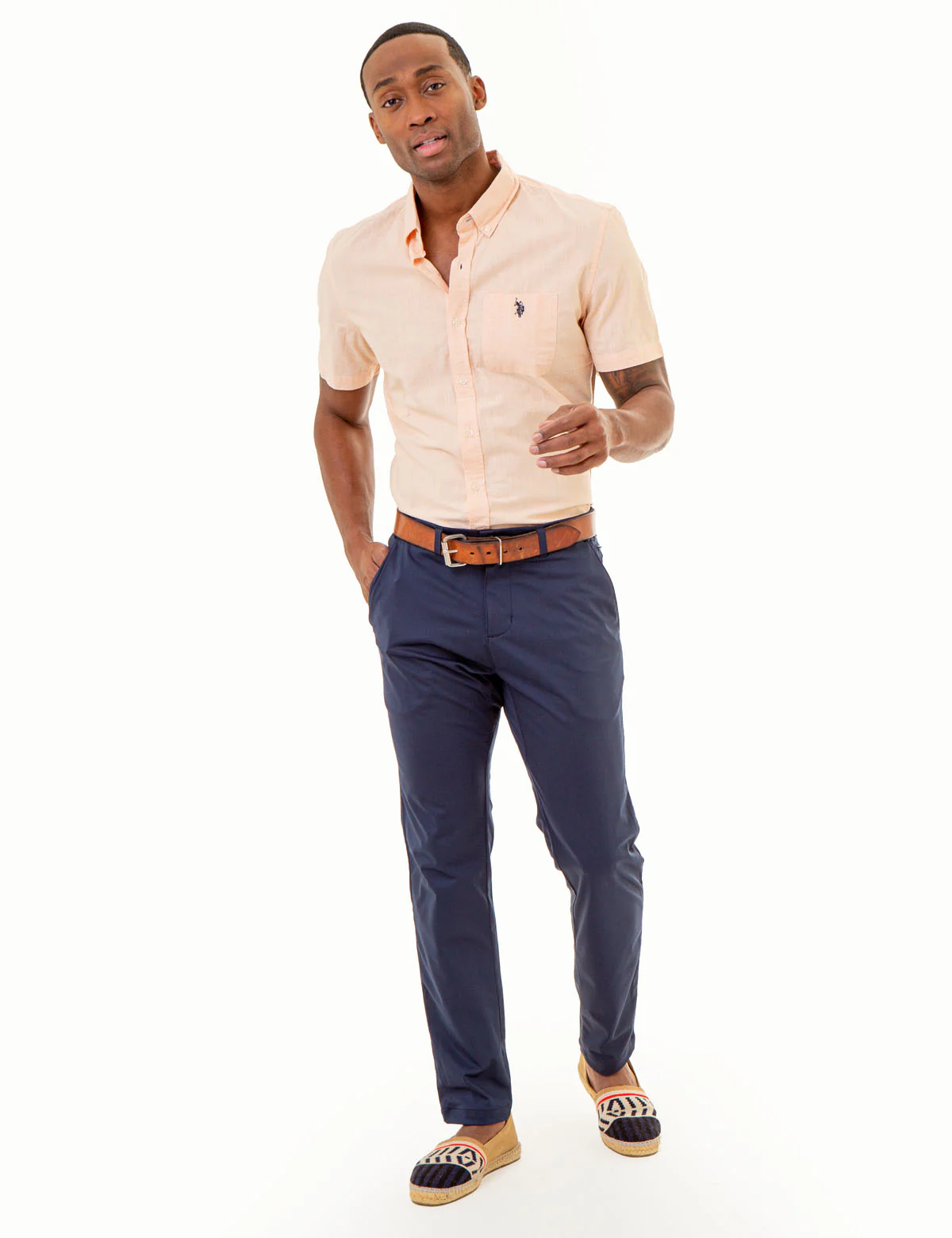 SHORT SLEEVE YARN DYE HOUNDSTOOTH WOVEN SHIRT - Image 6
