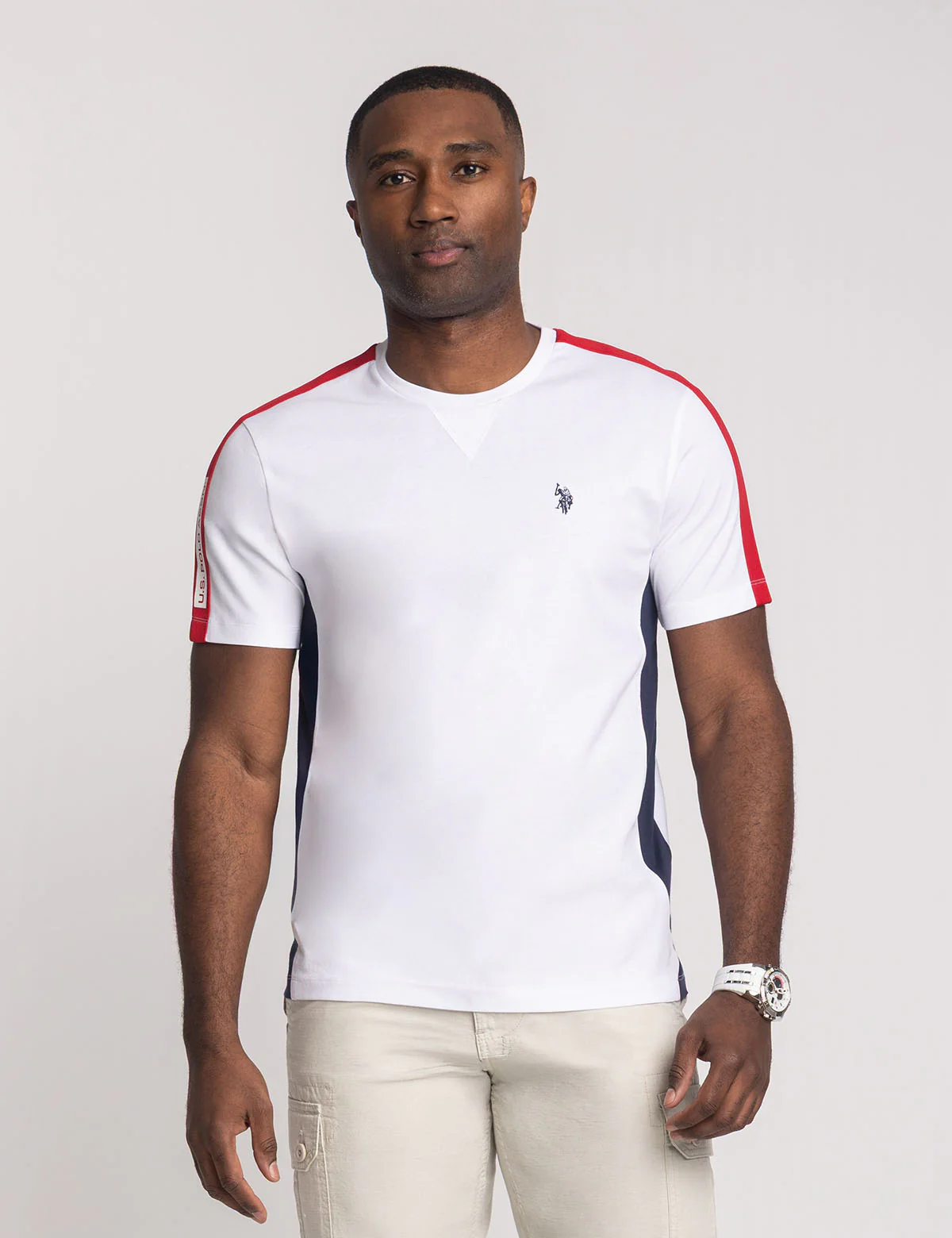 SHOULDER TRICOT TAPE JERSEY COLOR BLOCK T-SHIRT - Image 5
