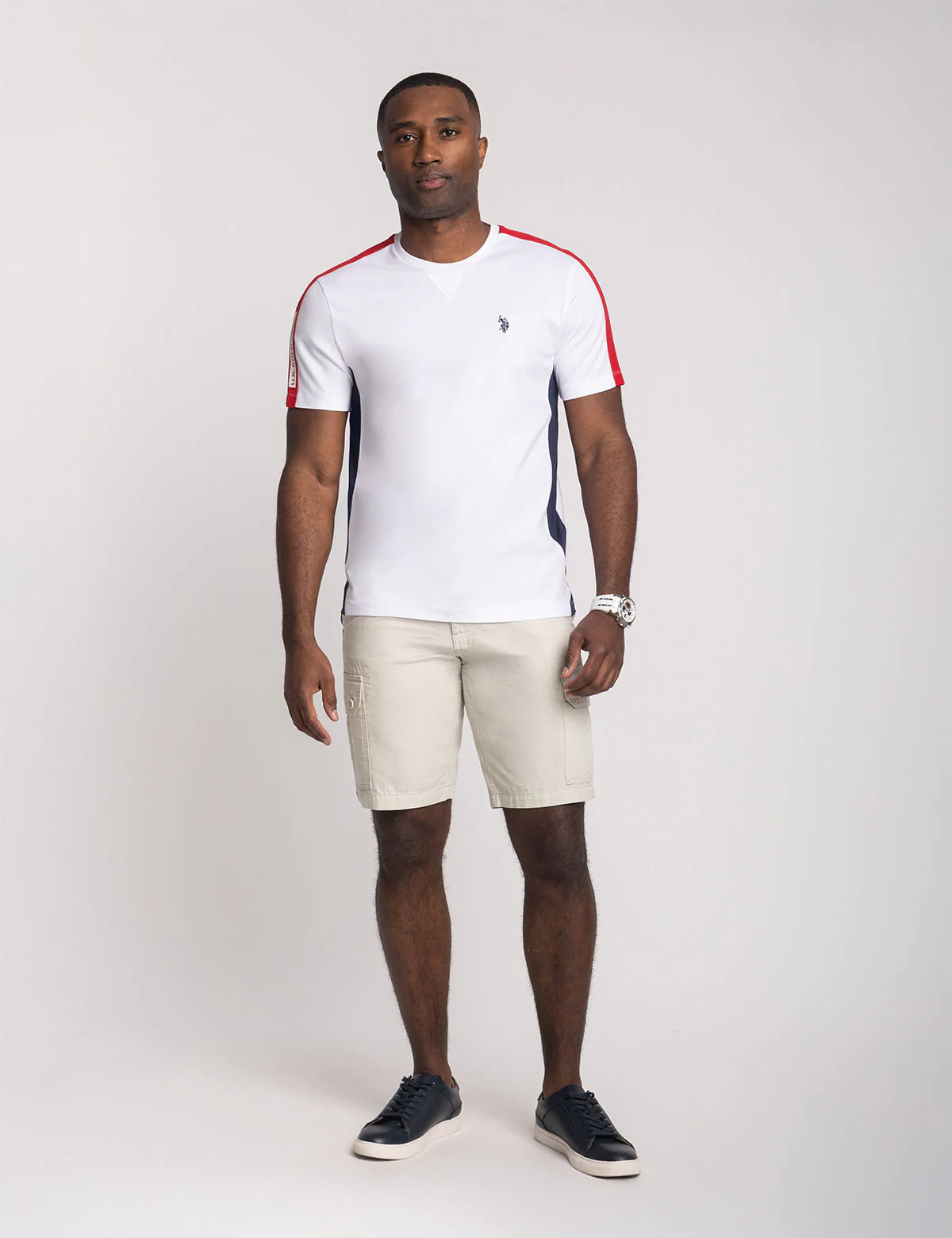 SHOULDER TRICOT TAPE JERSEY COLOR BLOCK T-SHIRT - Image 7