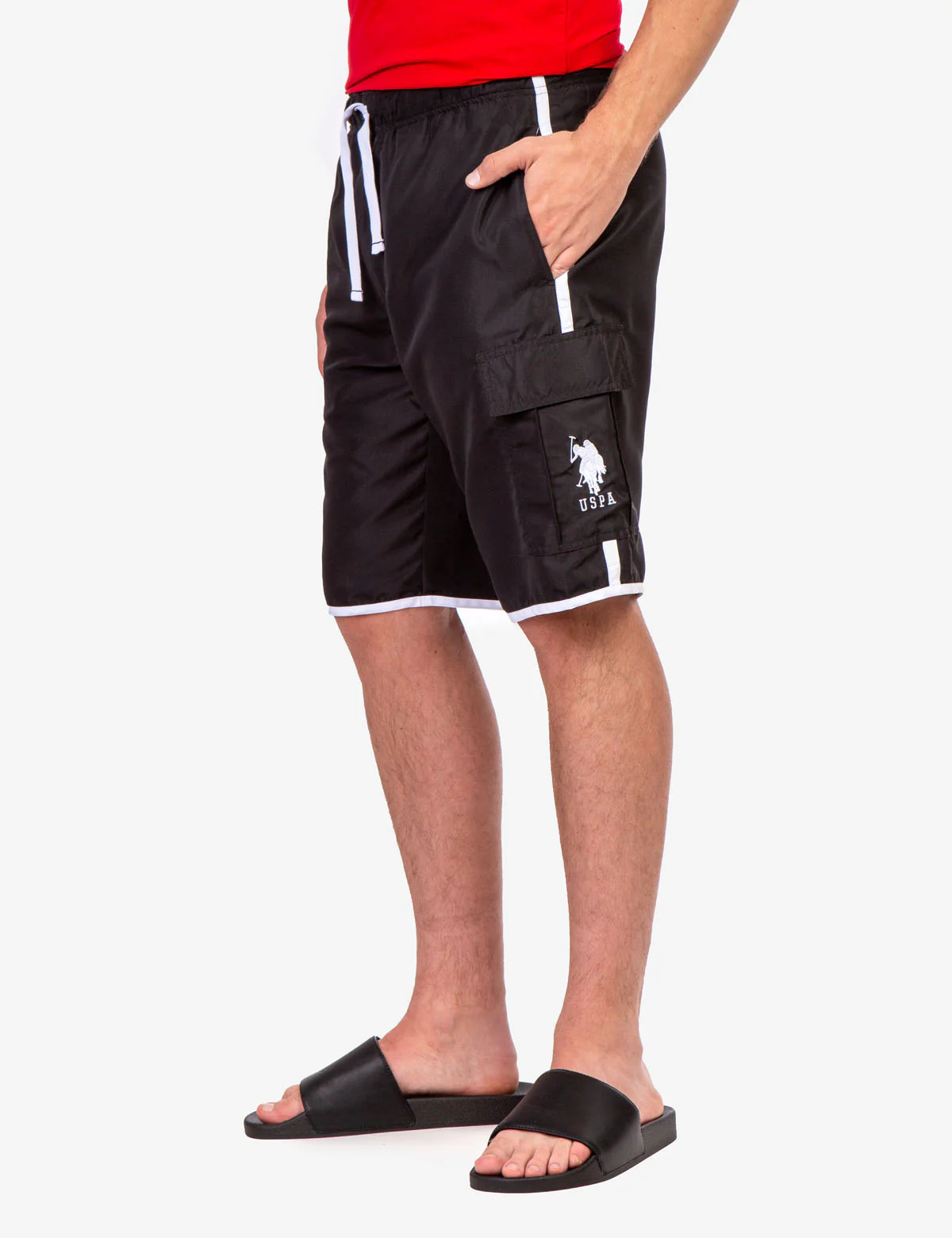 SIDE STRIPE CARGO SWIM TRUNKS - Image 3