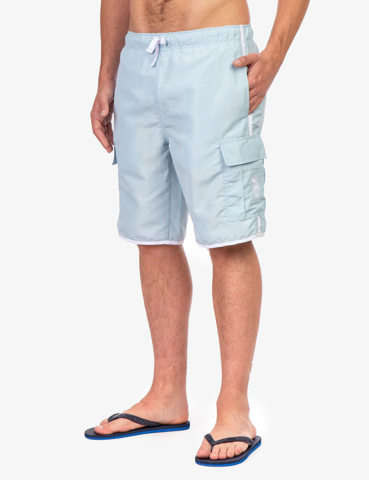 SIDE STRIPE CARGO SWIM TRUNKS - Image 5