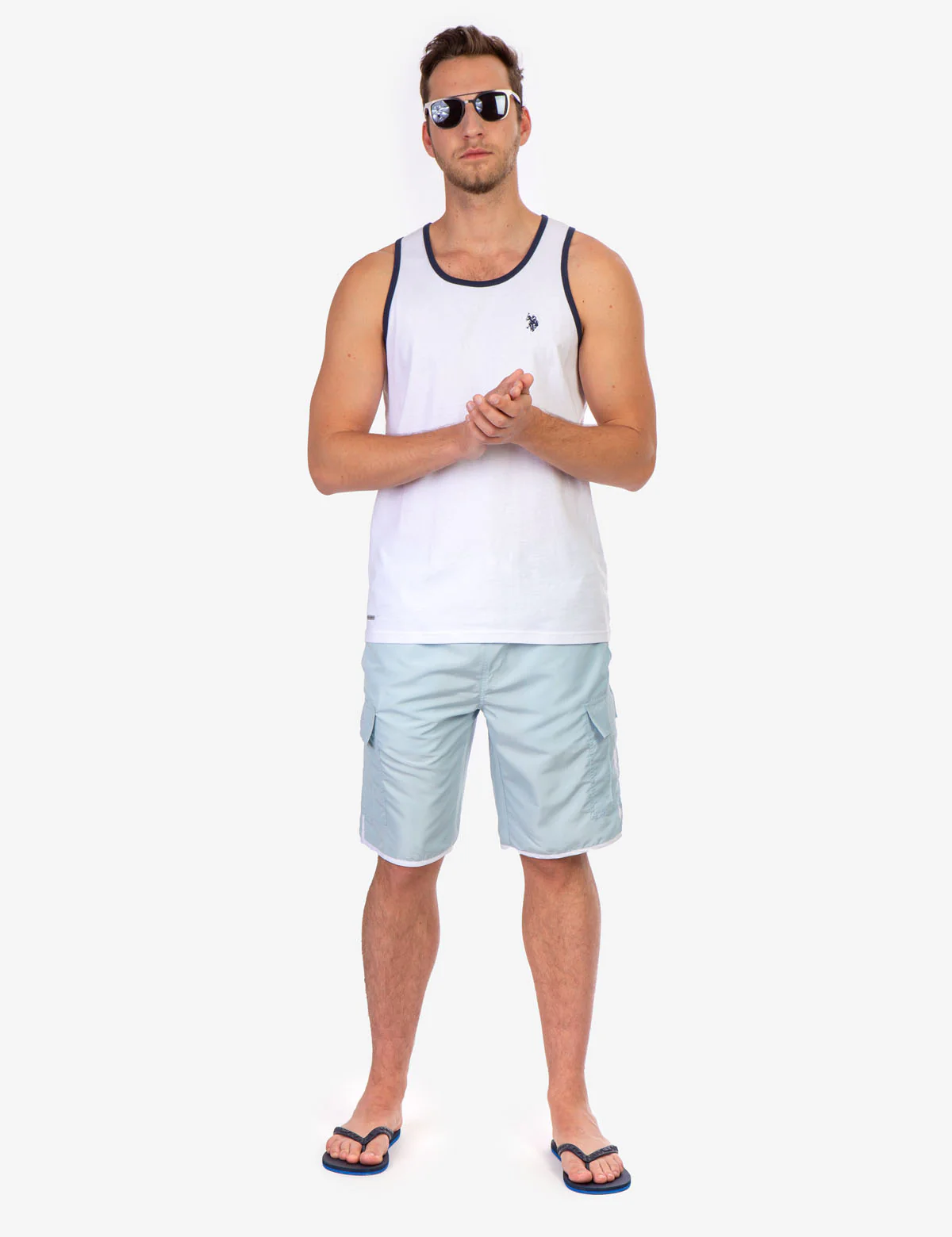 SIDE STRIPE CARGO SWIM TRUNKS - Image 6