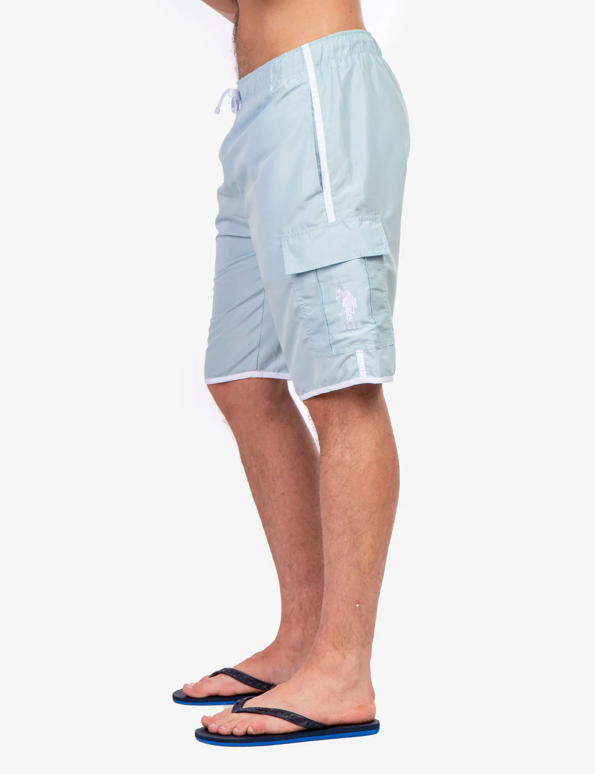 SIDE STRIPE CARGO SWIM TRUNKS - Image 7