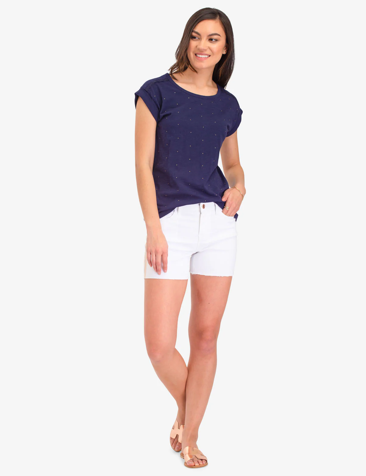 SIDE STRIPE DENIM SHORTS - Image 2