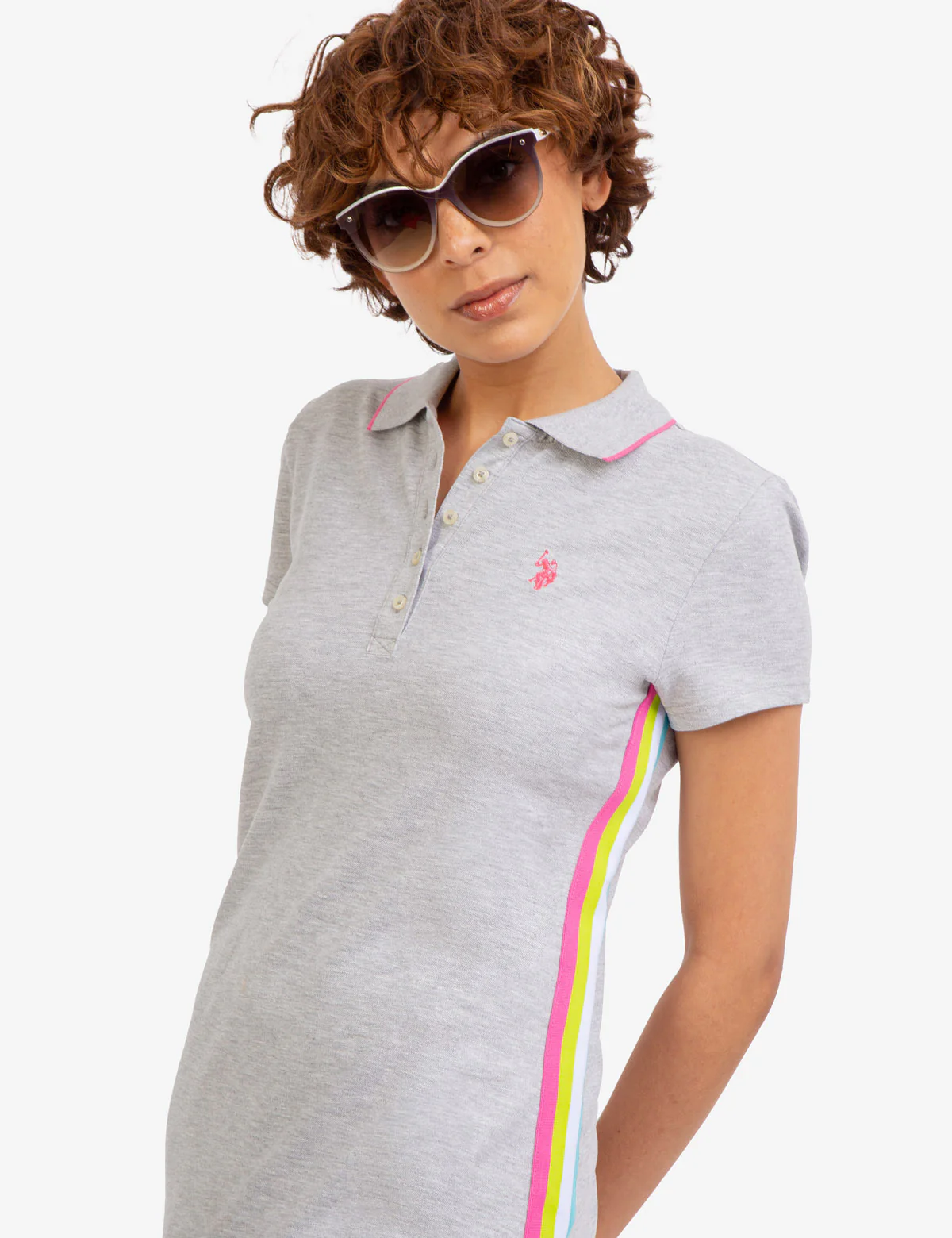 SIDE STRIPE POLO DRESS - Image 5
