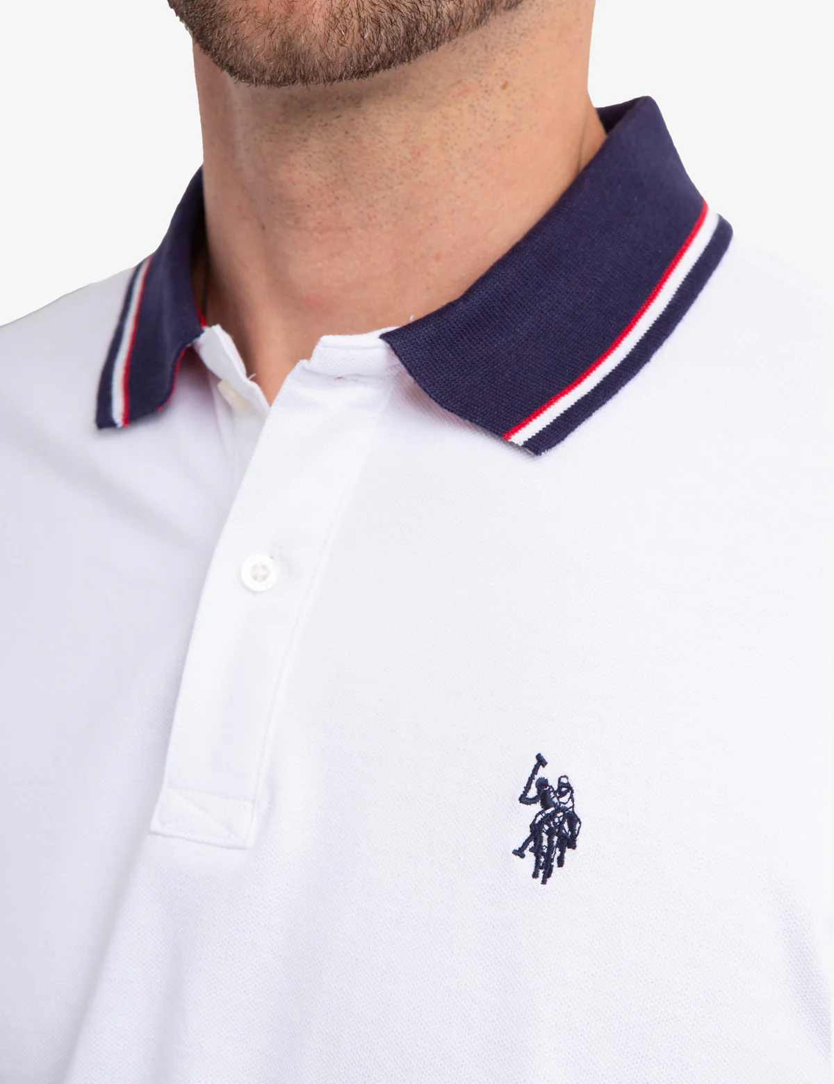SIGNATURE STRIPE COLLAR PIQUE POLO SHIRT - Image 2