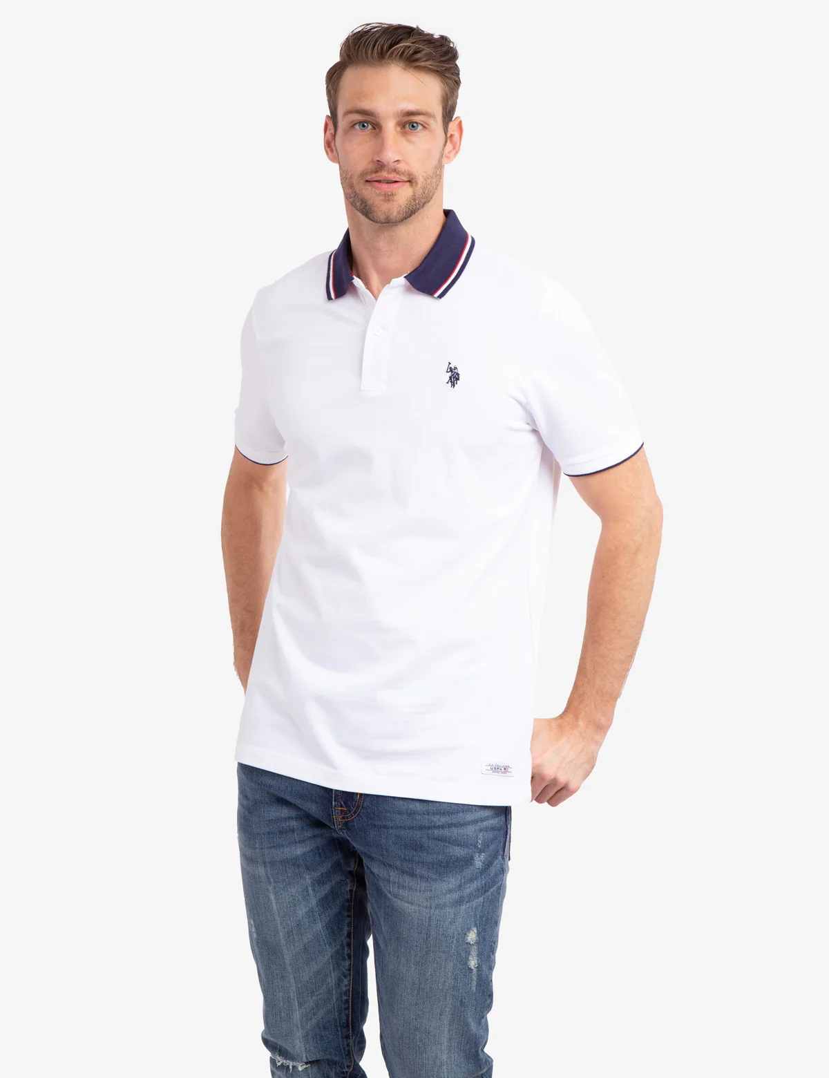 SIGNATURE STRIPE COLLAR PIQUE POLO SHIRT - Image 3
